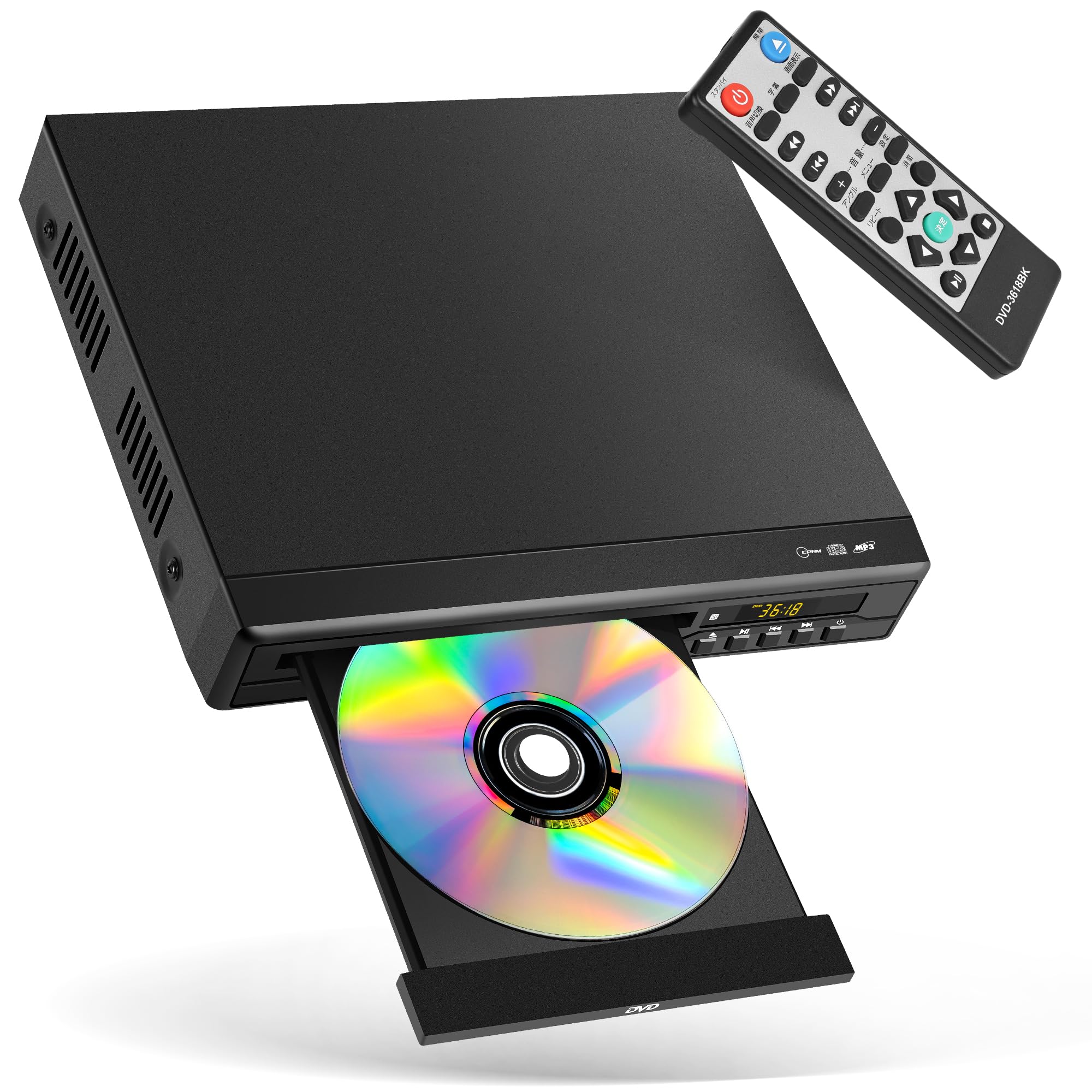 DVDプレーヤー テレビ用 1080P HDMI/AV出力 リージョンフリー CPRM高対応 地デジ録画快適再生 断電記憶再生 多種ディスク形式対応（DVD±R/RW・CD/CD-R/-RW/-G・VCD） 多様なファイル形式再生（MPEG1/2（動画）、