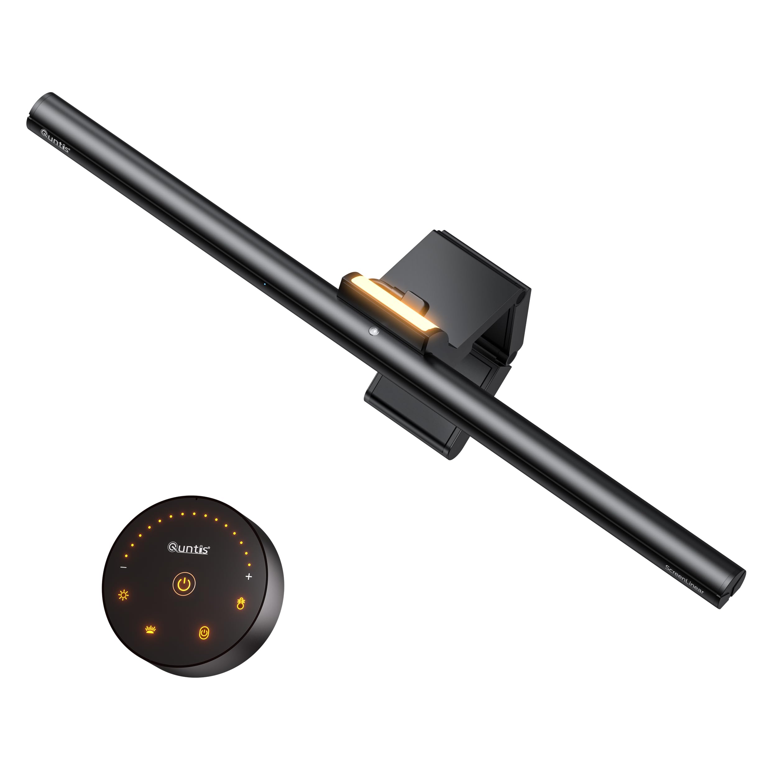 Quntis モニターライト スクリーンライト リモコン付き 間接照明モード 集中型 自動調光機能付き 輝度・色温度調整 LED デスクライト アイケア 省スペース 湾曲モニター対応 映り込み軽減 在宅勤務・PC作業 GlowPro