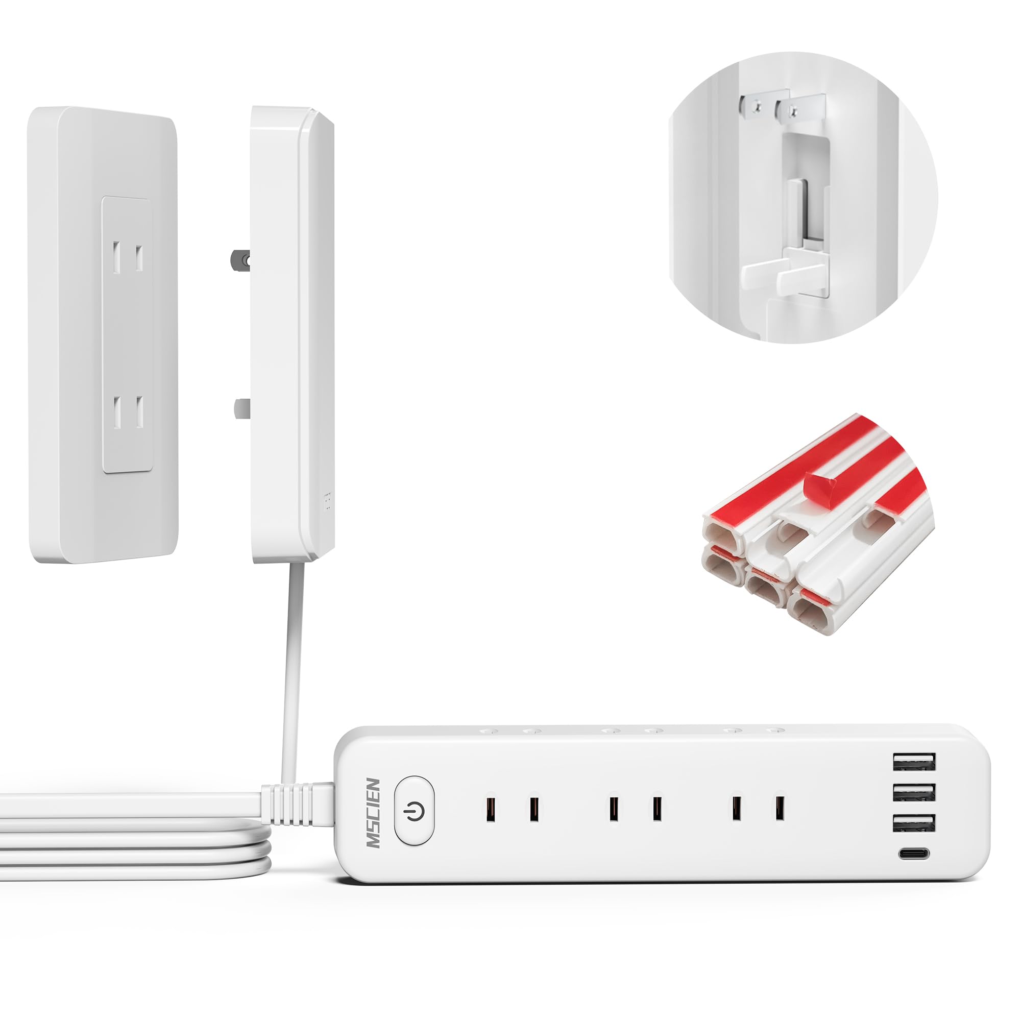 エムサインMscien コンセントカバー 赤ちゃん 電源タップ ベビーガード 延長コード3m 雷ガード 9個口 4..