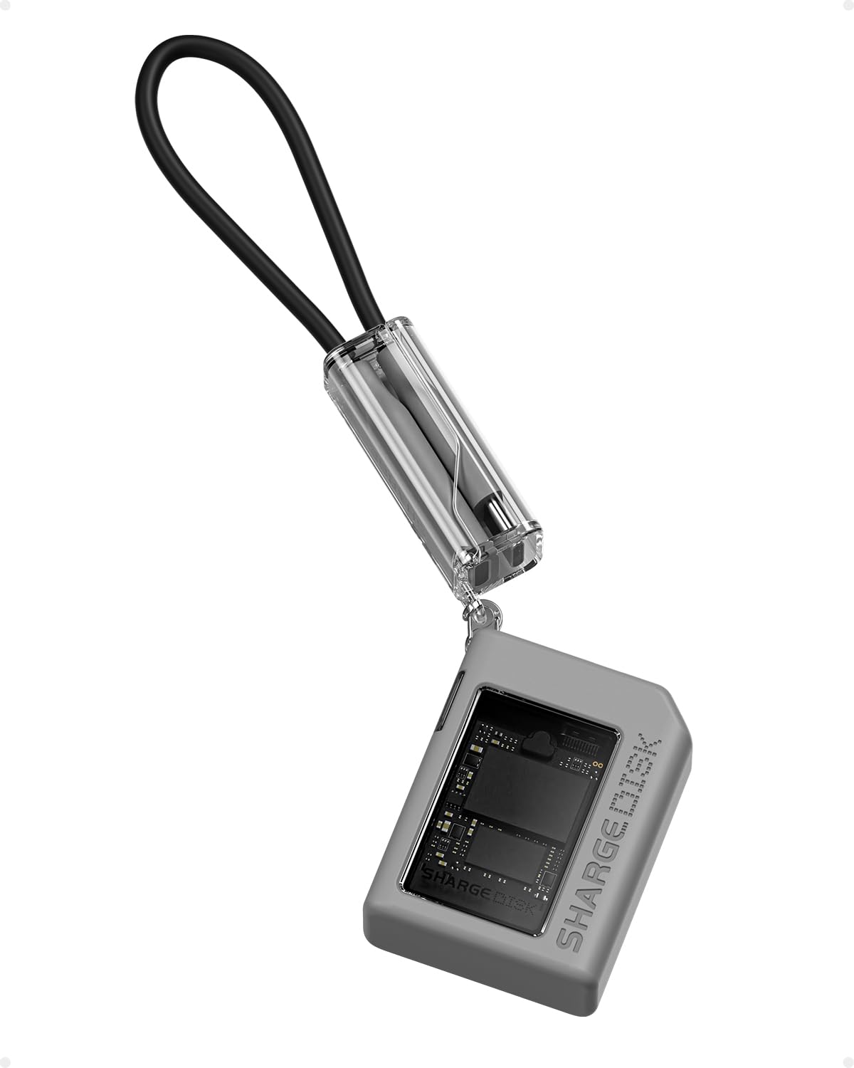 SHARGE DISK SSD 外付けケース【見える冷却システム搭載】M.2 NVMe 2230対応 USB-C 3.2 Gen2 10Gbps 超高速転送 IP54防水防塵 超コンパクトエンクロージャー ストラップ一体型ケーブル付き ゲーム/屋外撮影/動