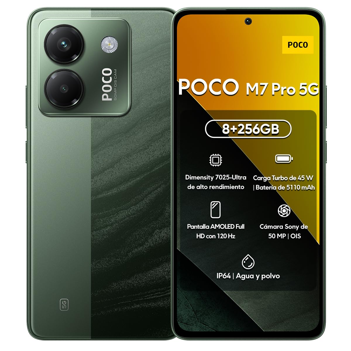 Xiaomi POCO M7 Pro 5G 8GB+256GB Simフリー スマートフォン 120Hz AMOLEDディスプレイ 大容量バッテリー docomo/au/SoftBank/Rakuten Mobile 回線対応 グリーン