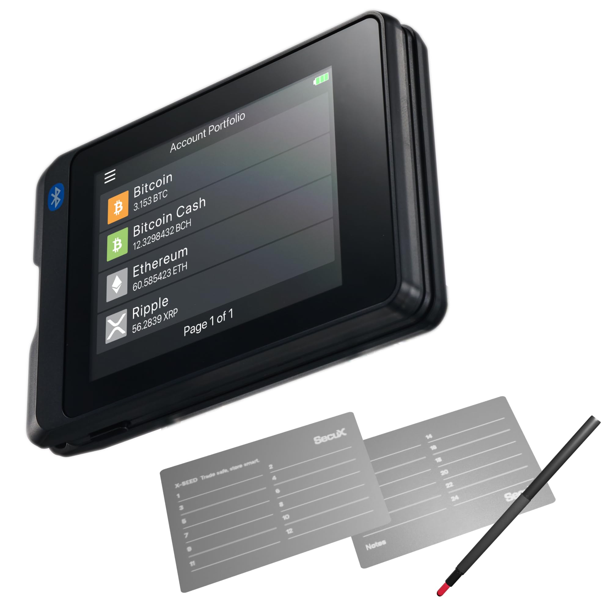 SecuX W20C-PLUS �����̲ߥϡ��ɥ�����������å� - Bluetooth�б� - ���å��ѥͥ� - �ӥåȥ����󡢥������ꥢ��ʤɤ��ñ�˴���