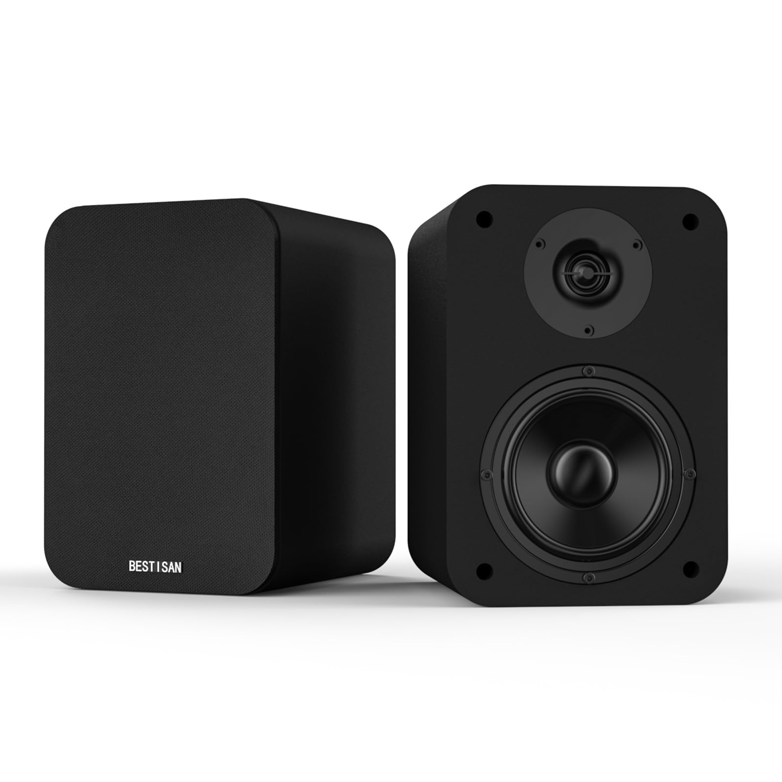 BESTISAN SD01ブックシェルフスピーカー 2ch Bluetooth最大40W出力 PCスピーカー アンプ内蔵 レコードプレーヤー スタジオ モニタースピーカー ターンテーブル/TV/デスクトップコンピュータ/レコードプレーヤー/ホームシアター用