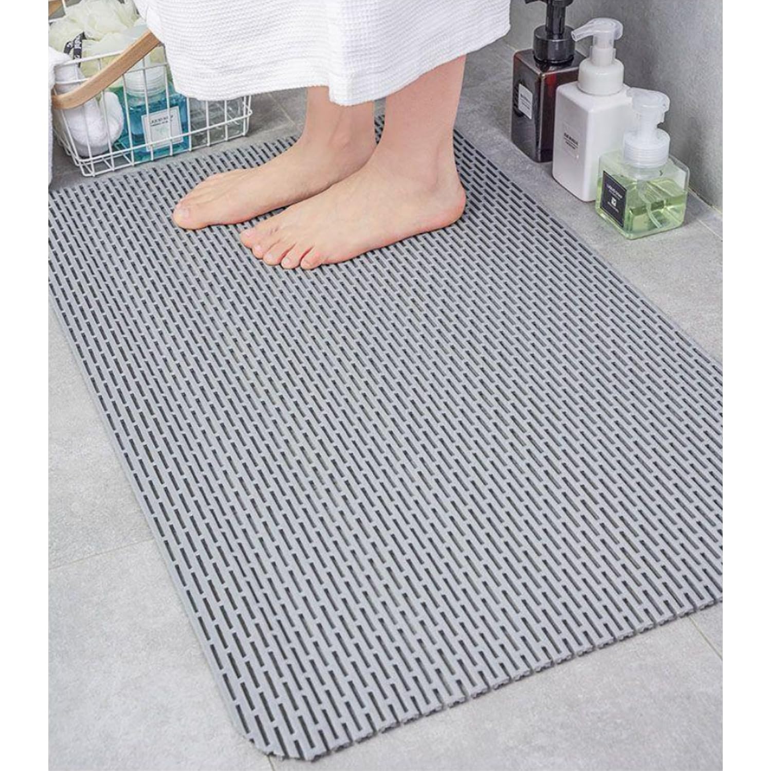 KANIYA お風呂マット90cm x 200cm浴室マット カビない バスマット 浴室内 お風呂 すのこ 転倒防止 防カ..