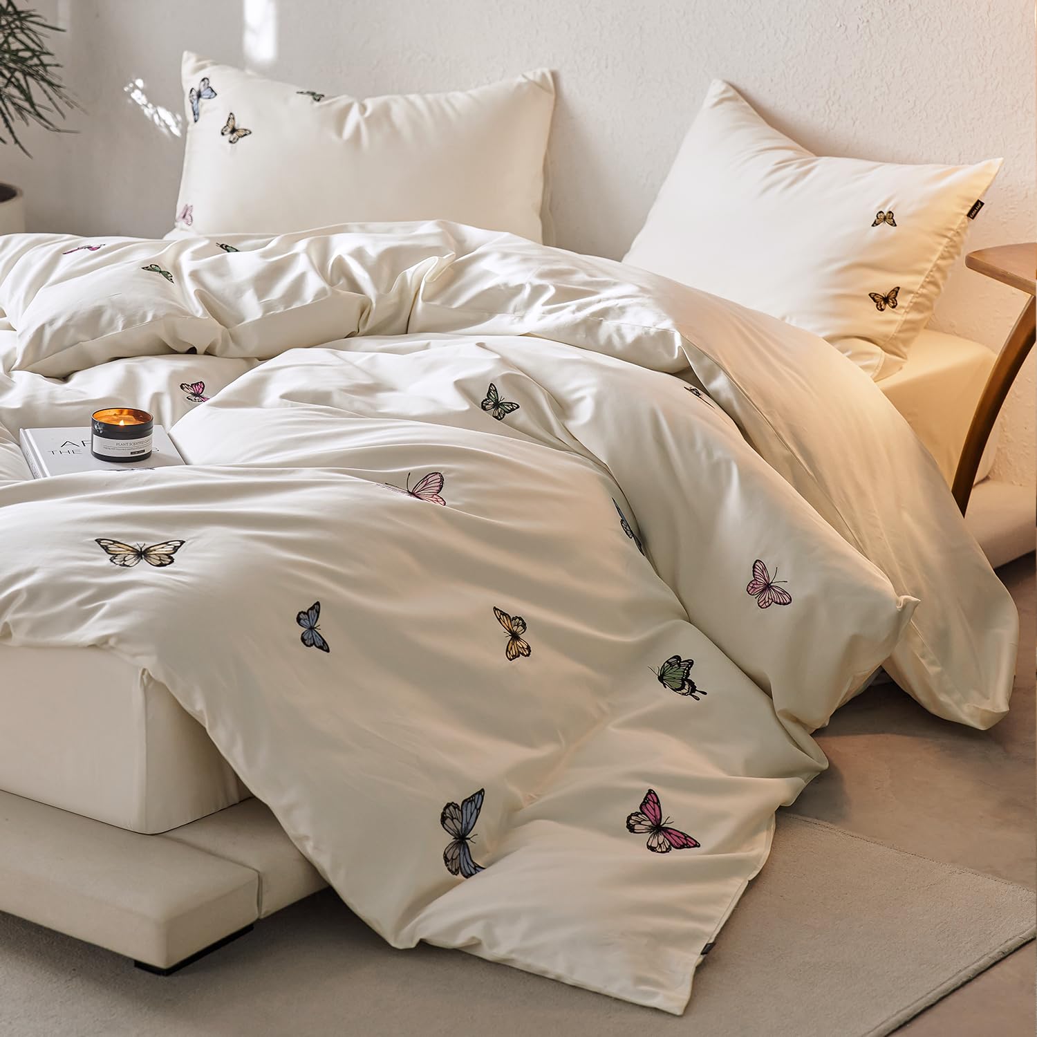 CASA FAB 掛け布団カバー 長繊維綿100% 高級コットンサテン ピーチスキン加工 洗いざらし加工 光沢があ..