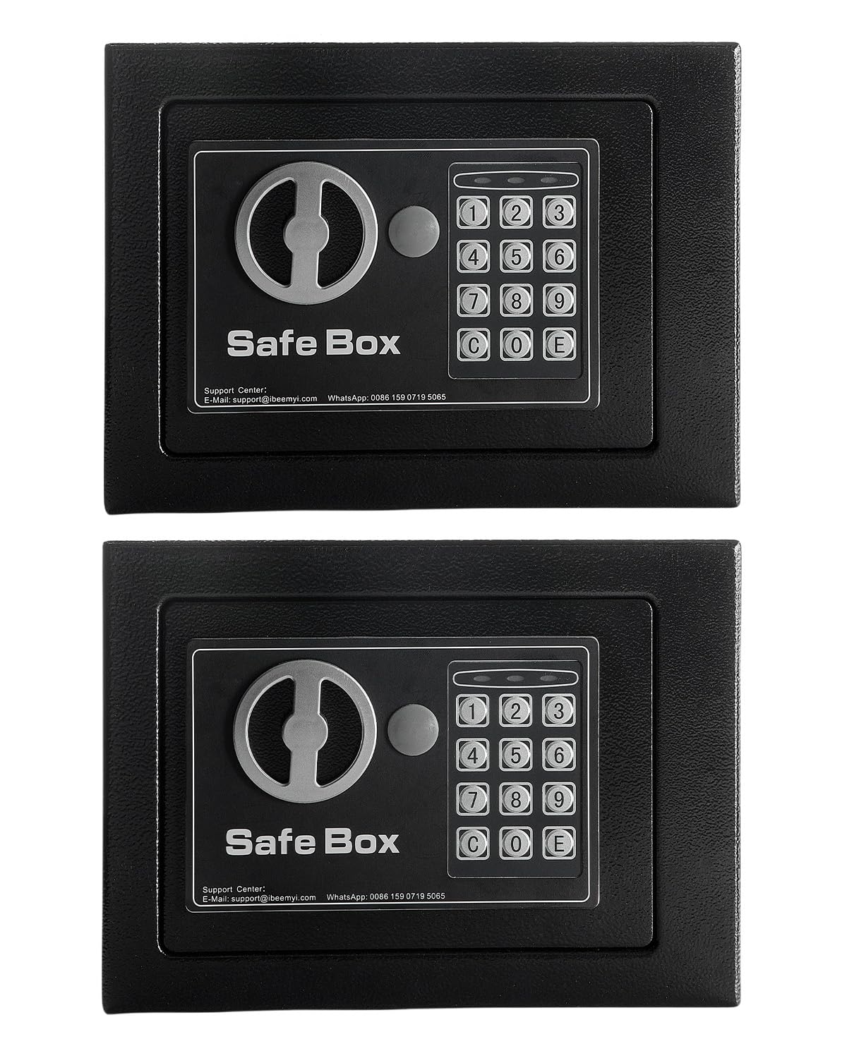 金庫 小型 家庭用 電子テンキー式 ミニ 金庫 家庭用 日本製 6L小型 safe 簡易 壁付け対応 保・箱 保・柜ホテル 子供用・学生用 店舗用 緊急キー2本 日本語説明書付 アンカーボルト*2本 (ブラック-ブラック, 6L)