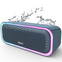 DOSS SoundBox Pro Bluetooth スピーカー20W 強化された低音 ワイヤレス ポータブル 小型 ブルートゥース スピーカー【イルミネーション機能 20時間再生 IPX6防水 パッシブラジエーター搭載 ワイヤレスステレオ Aux/TF