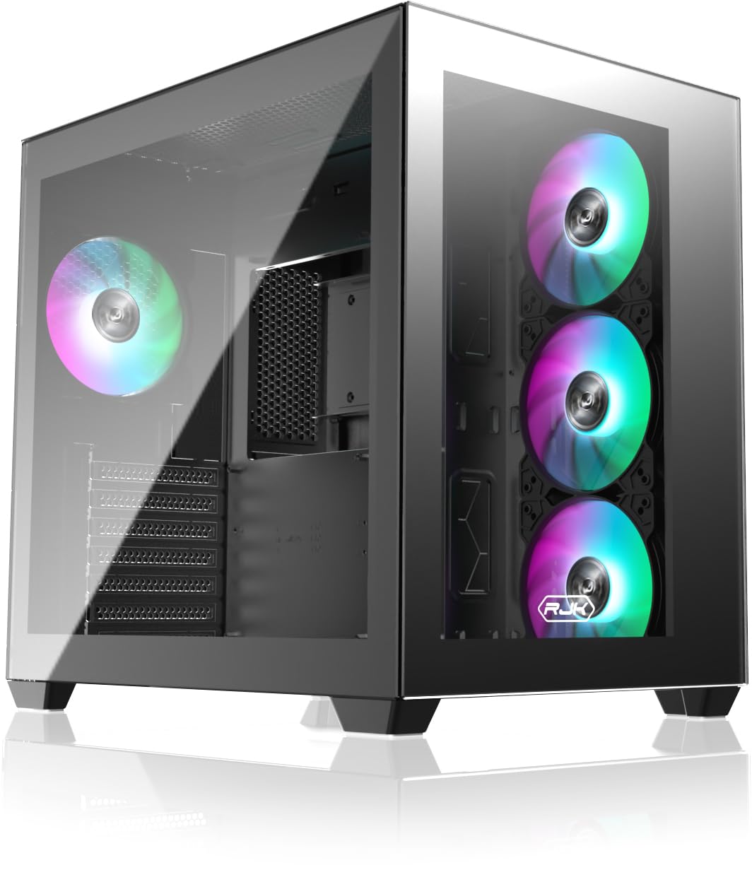 乐天商城 - RAIJINTEK ライジンテック PCケース PAEAN C7 BLACK TG4 ATX対応 ミドルタワー型 強化ガラス デュアルチャンバー設計 12025ARGBファン4基を搭載 (0R20B00234)