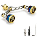 HEIGHTEN 110mm/98mm リール ハンドル シマノ(Shimano) ダイワ(DAIWA) 通用 スピニングリール用 Arch Engine (ゴールド(ノブ)&ガンメタル(ハンドル), 110mm) (332)(3)