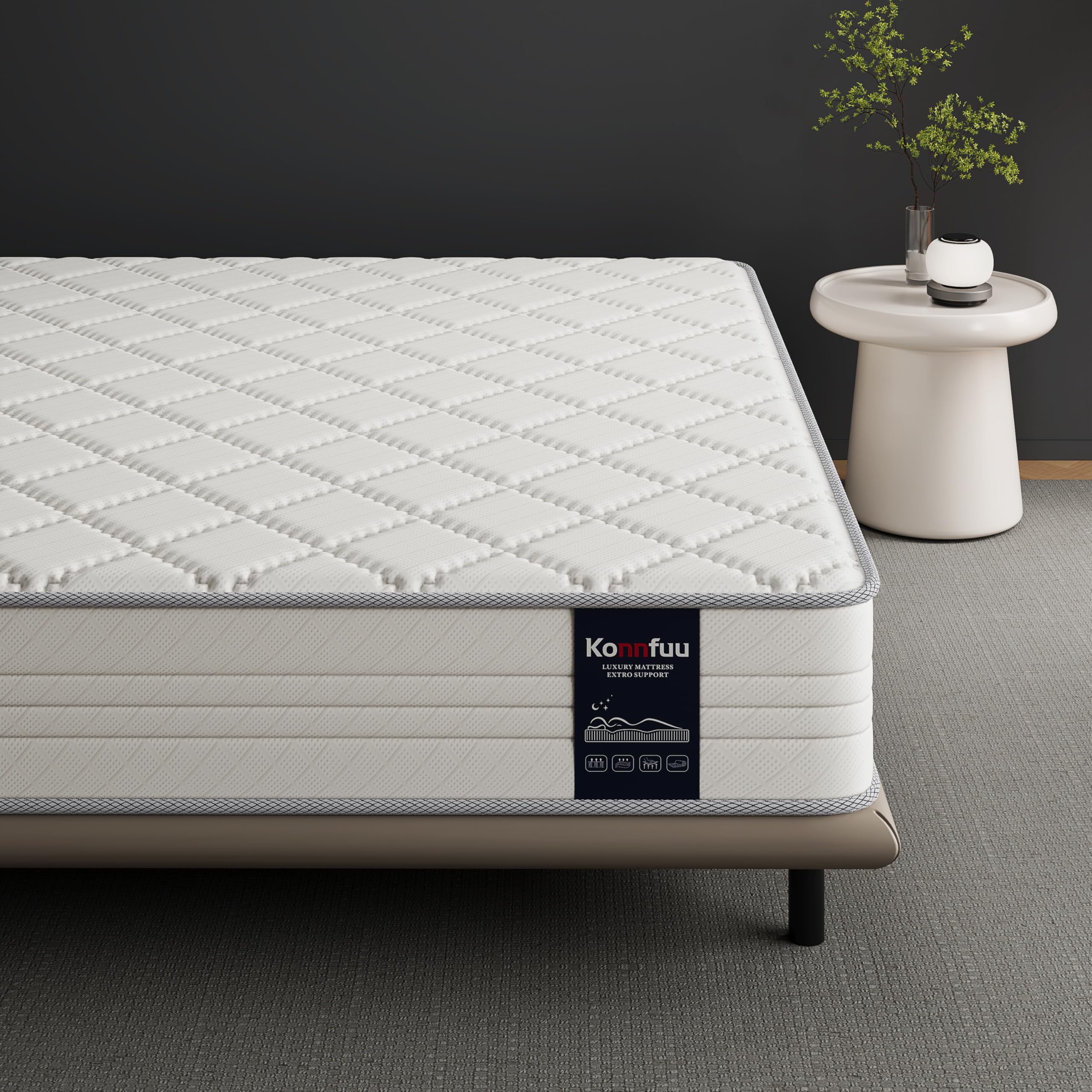 マットレス セミダブル 極厚22CM ベッドマットレス 高反発 ポケットコイル 体圧分散 通気性 静音 高密度ウレタン 体を適度に支える 抗菌防臭 圧縮梱包 適度な硬さと柔らかさ(120×195×22cm)