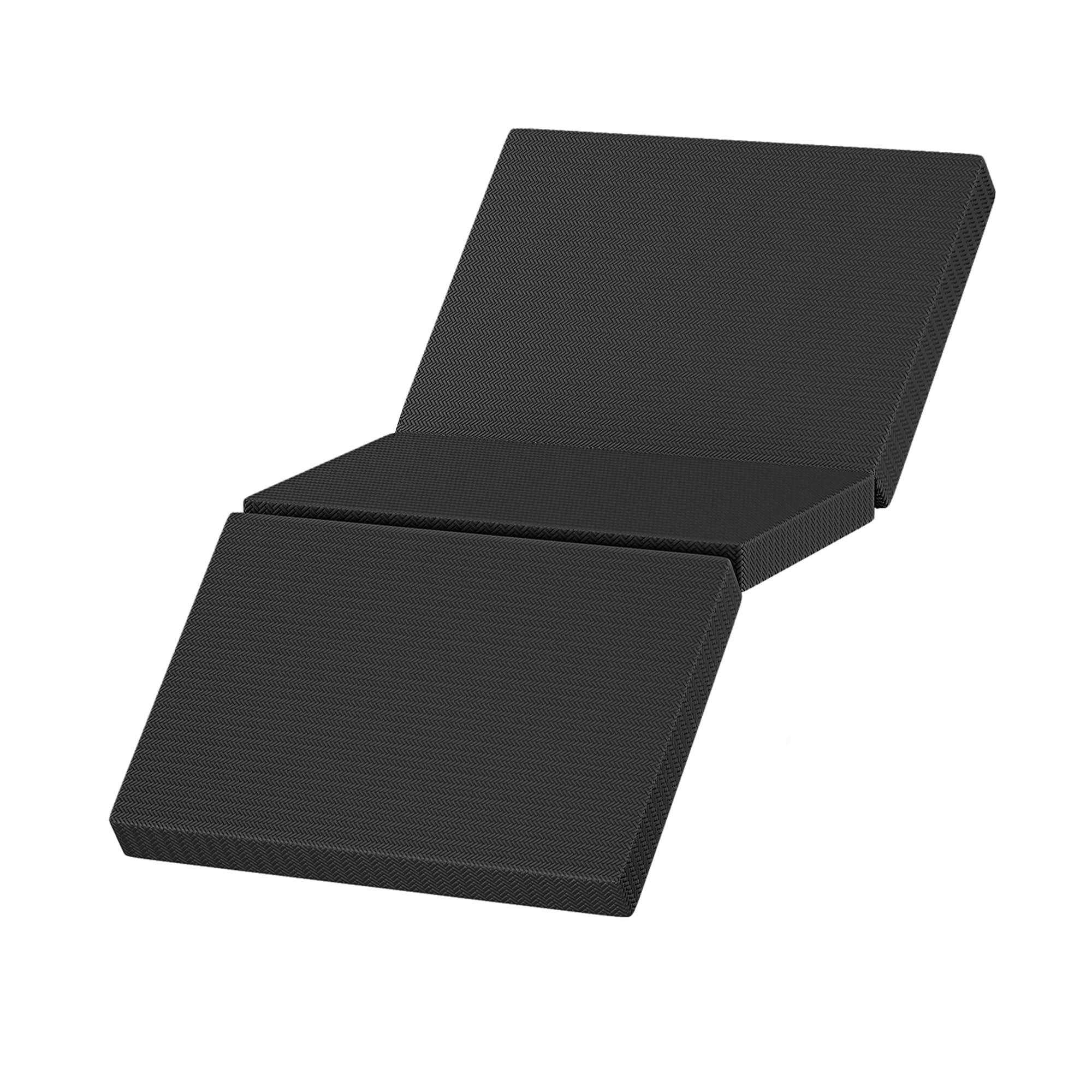 マットレス シングル 3つ折り- ATOPEN 高反発マットレス 厚さ6cm 折り畳みマットレス 密度30D 硬さ180N 洗えるカバー 竹炭消臭 敷布団 97x195x6cm ブラック