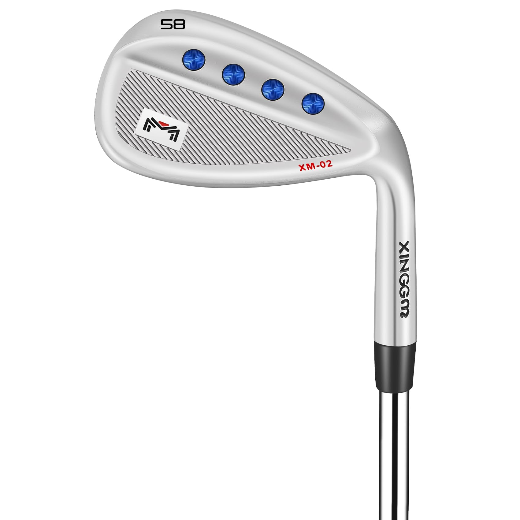 XINGGM サンドウェッジ XM-02 宝石付き 48度 50度 52度 54度 56度 58度 60度 (シルバー, スチール, Sフレックス, 58, 度, 右利き)