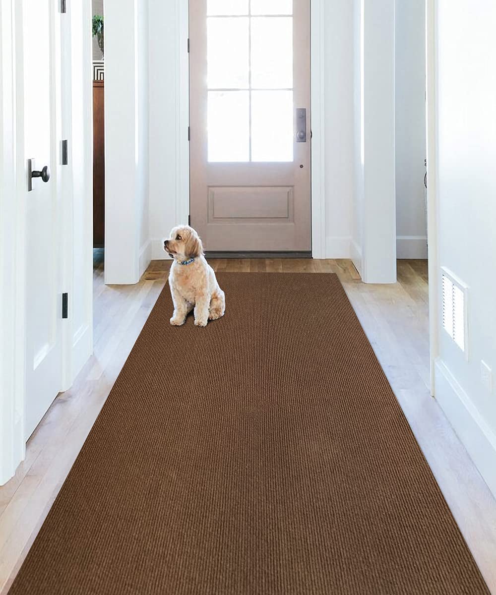 楽天湖南オンライン廊下敷き マルチロールカーペット 吸着マット 足腰負担軽減 洗える 600*68cm 厚み4mm ずれない キッチンマット 階段カーペットマット 床保護 キズ防止 滑り止めマット チェアマット タイルマットカーペット 床暖房対応 騒音対策 ブラウン