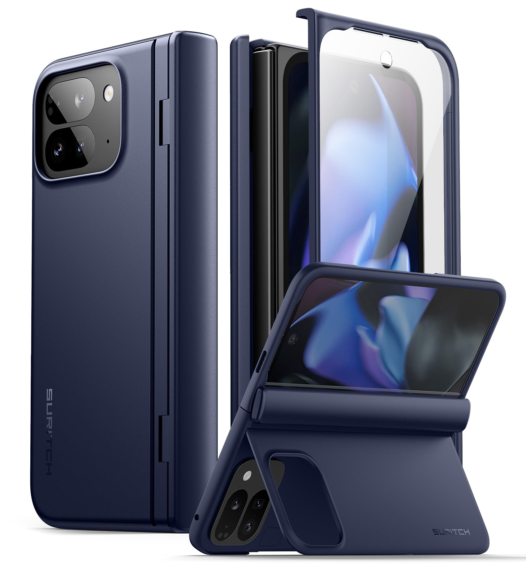 SURITCH Google Pixel 9 Pro Fold対応ケース（キックスタンド、ヒンジカバー、スクリーンプロテクター..