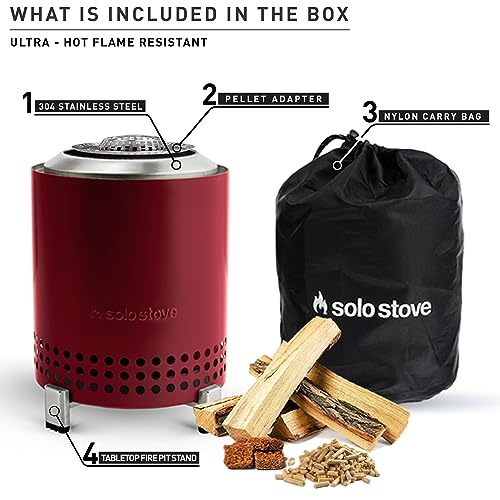 Solo Stove Mesa 卓上ファイヤーピット スタンド付き | 煙が少ない アウトドア ミニファイヤー 都市部や郊外用 | ペレットまたは木材で燃料を供給 ステンレススチール トラベルバッグ付き 6.9 x 5.1インチ 1.4ポンド マルベリー konanonline-10399260 湖南オンライン サンプル画像2