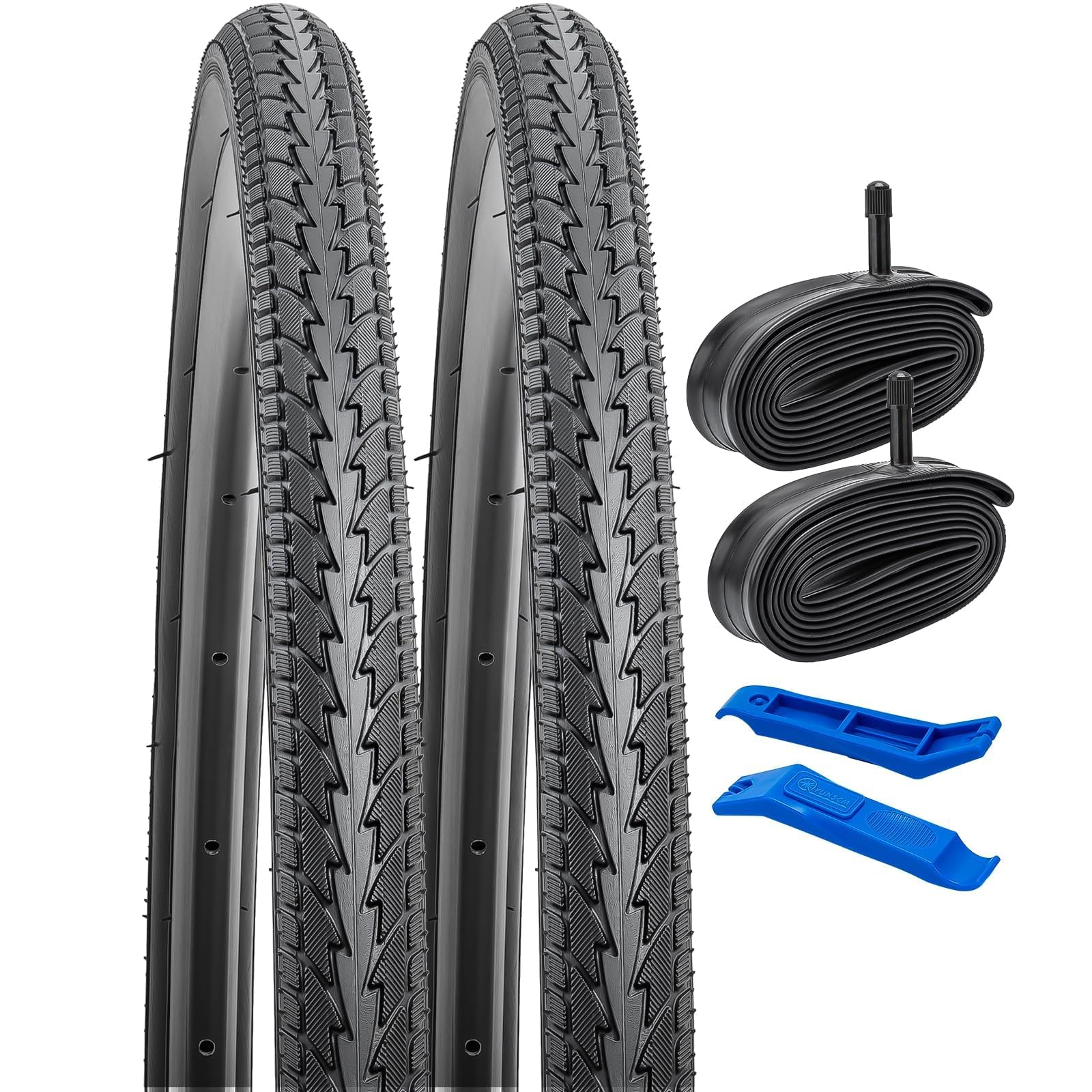 YunSCM 2本セット,24 1.75 タイヤ,24x1.75 47-507 自転車タイヤ + チューブ米式バルブ32mm+タイヤレバー,適用 24インチ 1.75 マウンテンバイク,Y-1024