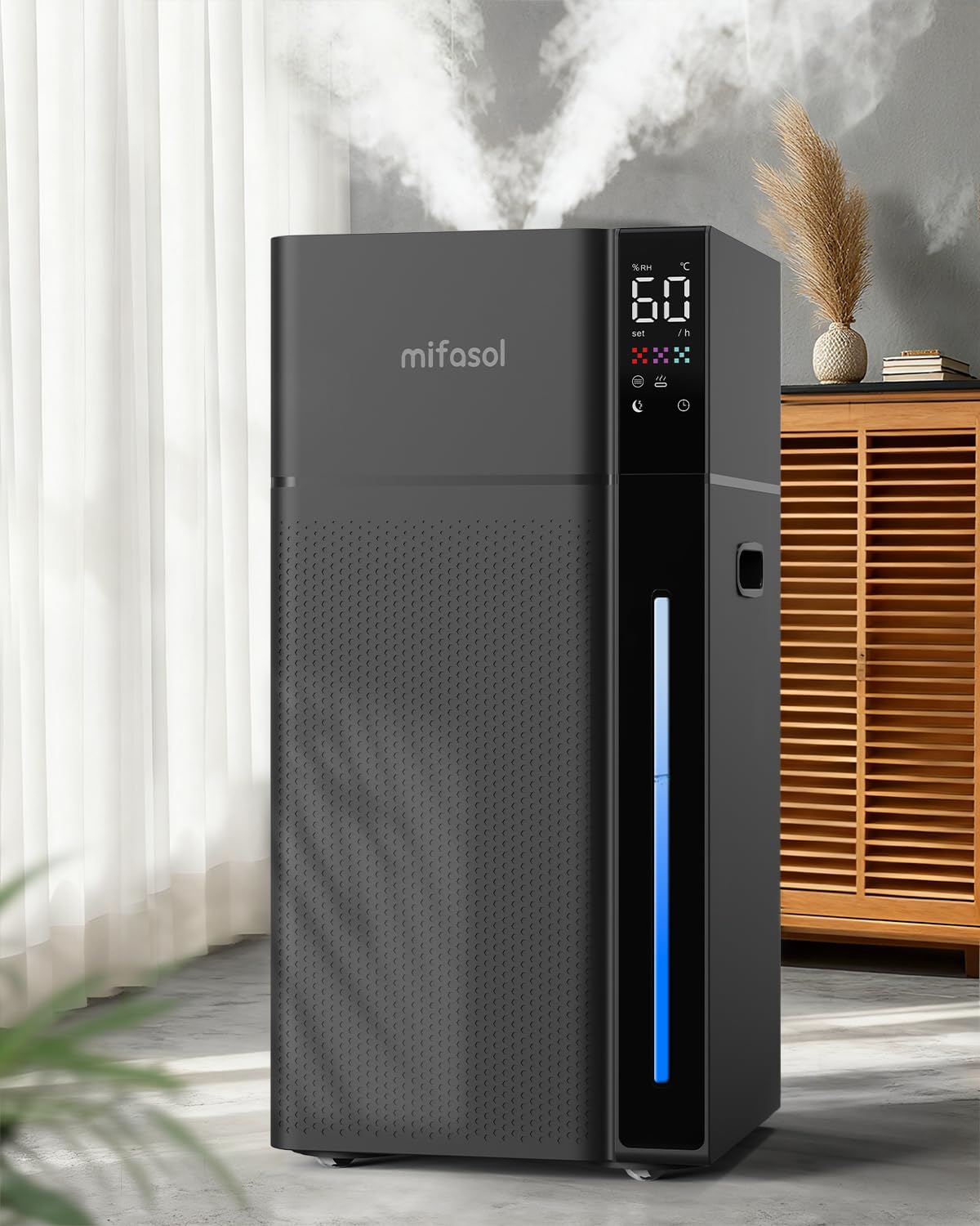 Mifasol 加湿器 ハイブリッド式 スチーム式 大容量20L 業務用 加熱式 +超音波式 加湿 器. お手入れしや..