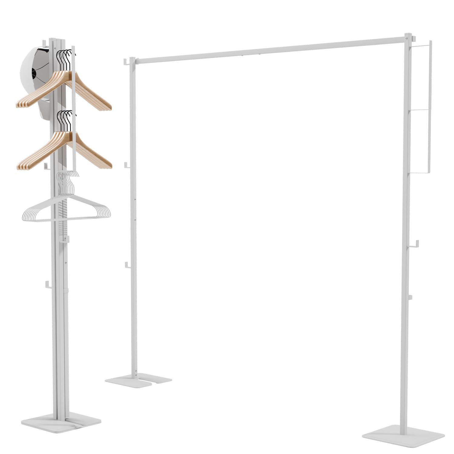 Duonices 折り畳み 室内物干しラック 室内干し 部屋干し 収納 ラック 布団干し対応 省スペース設計 洗濯物干し コンパクトに収納 組み立て簡単 (白)