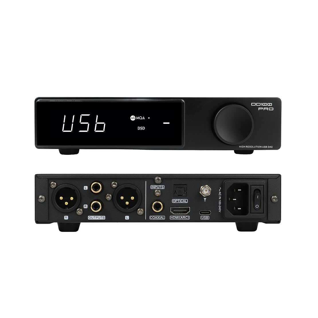 SMSL DO100 PRO 2xES9039Q2M バランスDAC XMOS XU316 PCM768kHz DSD512 USB DAC USB/Bluetooth5.1 LDAC/光/同軸/HDMI ARC入力コンバーター RCA/XLR出力DAC