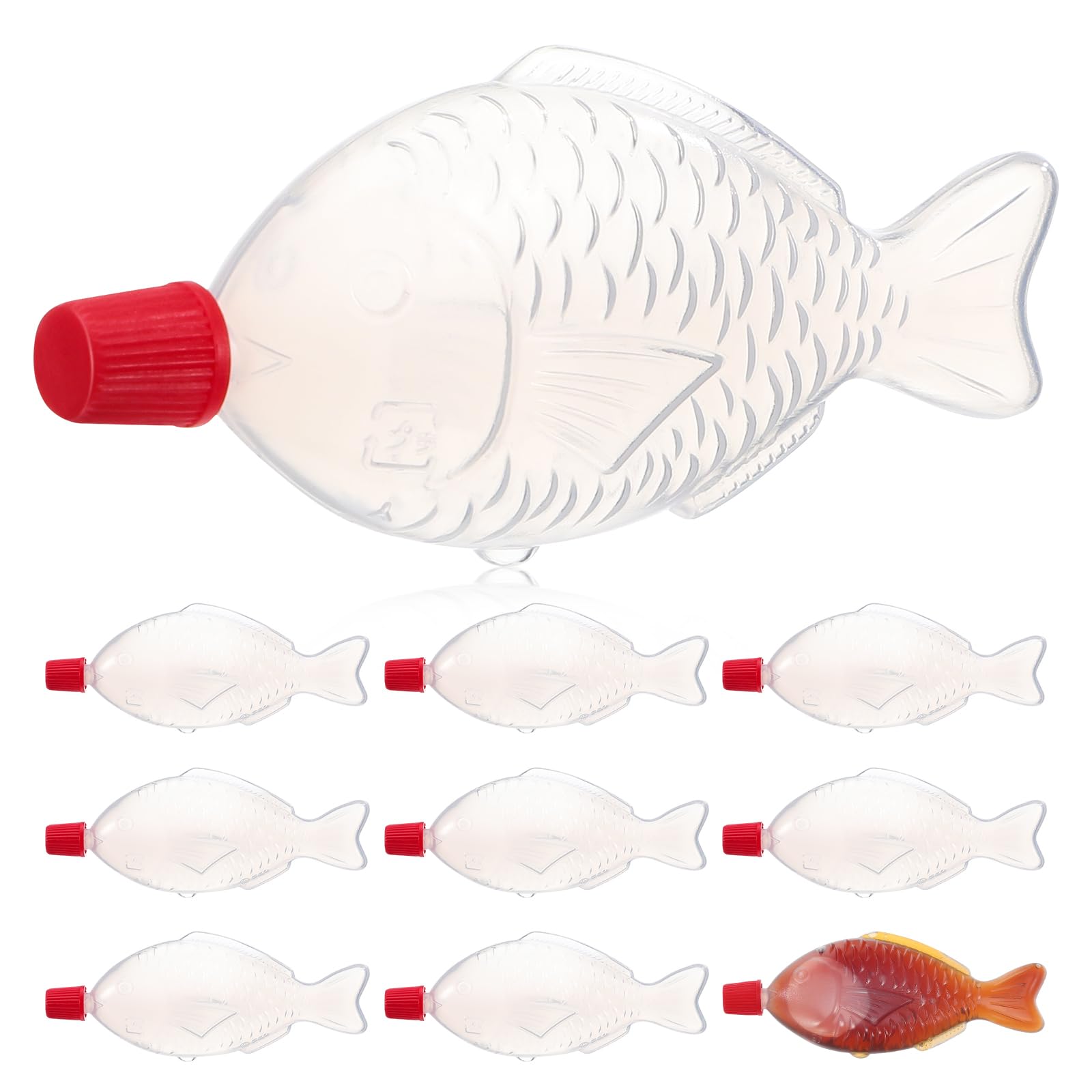 Frcolor 醤油さしボトル 魚形 ソース 調味料 容器 8ml 弁当 使い捨てタイプ 調味料ボトル 小 100個セット