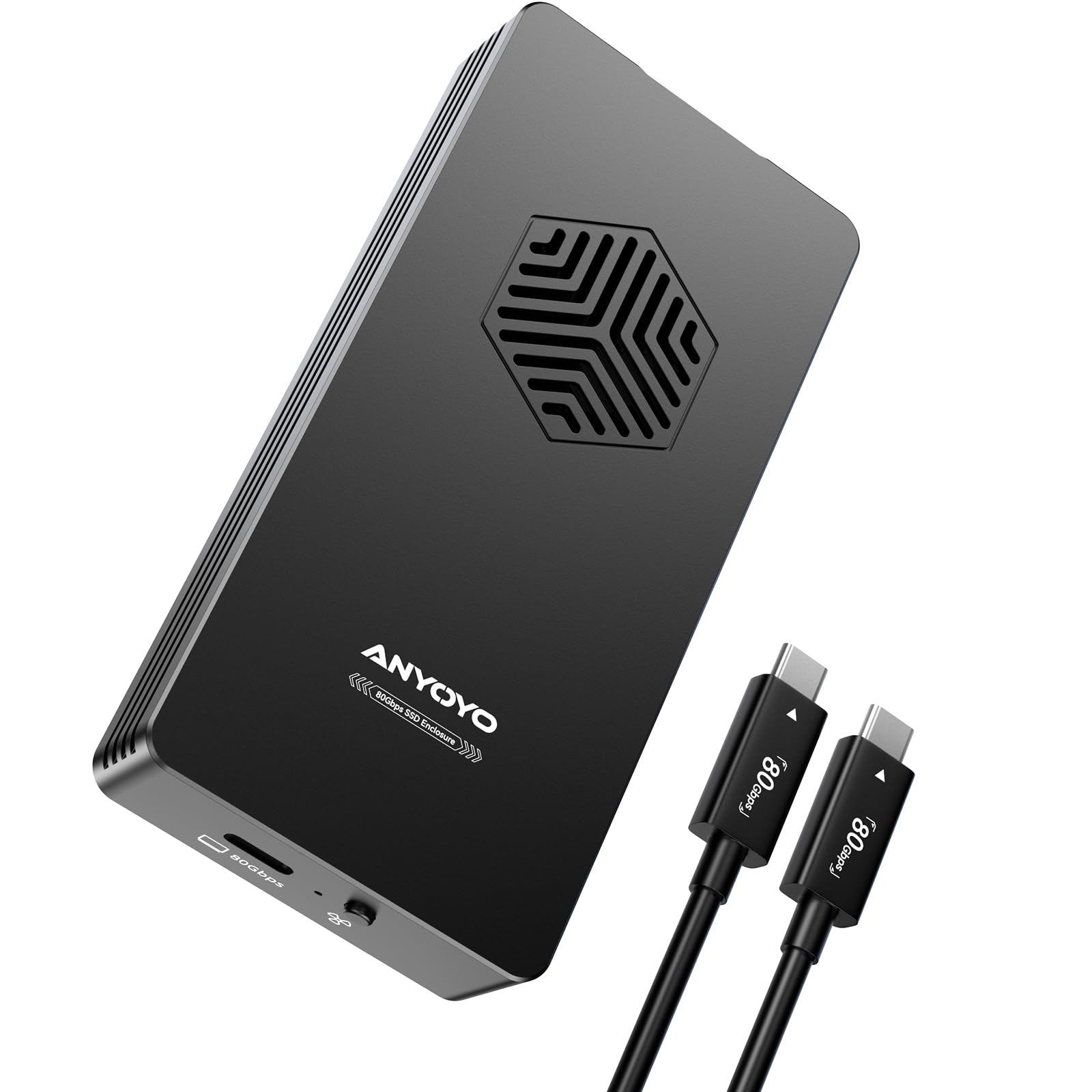 乐天商城 - ANYOYO 80Gbps M.2 NVMe SSD エンクロージャー（冷却ファン搭載、アルミ合金製ケース、Thunderbolt 5/4/3・USB4対応、M/B+M Key SSD対応、工具不要で簡単取り付け）