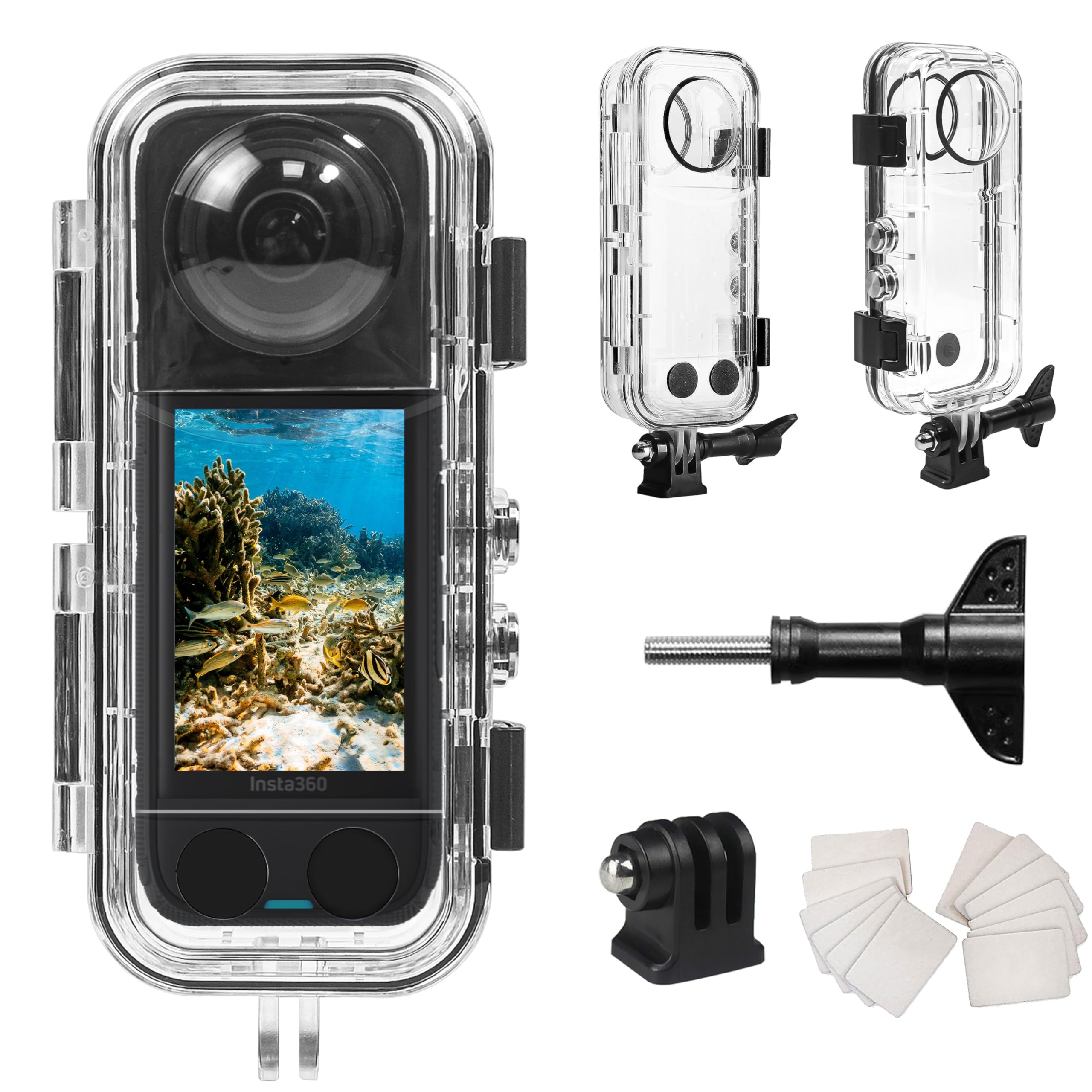乐天商城 - FitStill 40M 潜水ケースInsta360 X4専用防水HD光学ガラスレンズ x4潜水ケース 水中撮影 全方位保護 耐圧性、防塵、落下防止 傷に強い 取付け簡単 ダイビング保護カバー 水中撮影用インスタ360 x4 防水ケース