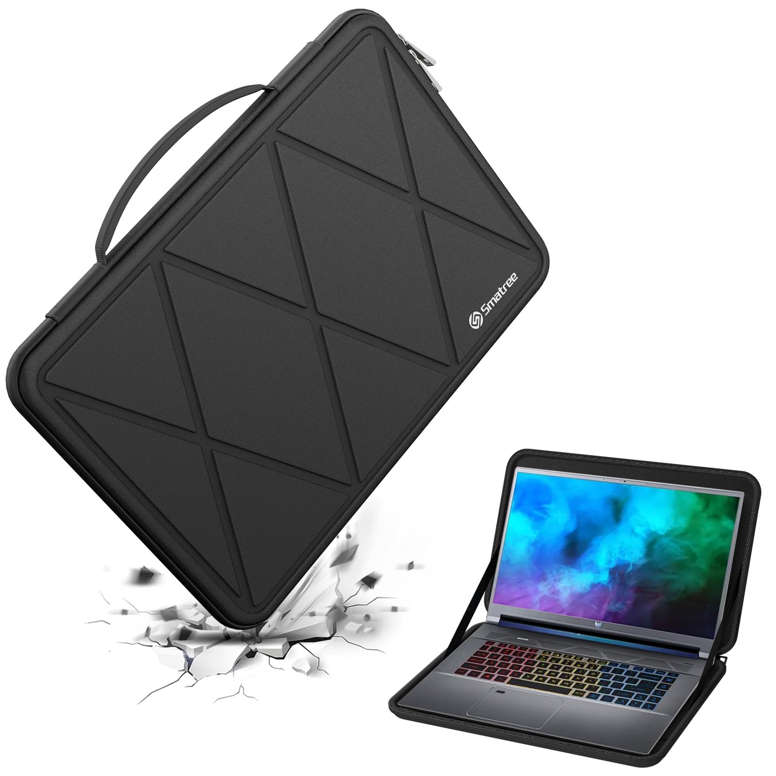 【送料無料】Smatree ハードEVA保護スリーブケース 16インチ HP OMEN Transcend ノートパソコン、 16.1 インチ HP OMEN Transcend ゲーミングノートパソコン 、15.6インチ ASUS 2021 ROG Zephyrus Duo 15 SE 、16インチ HP OMEN Transcend に適用 ハードケース 防水 360