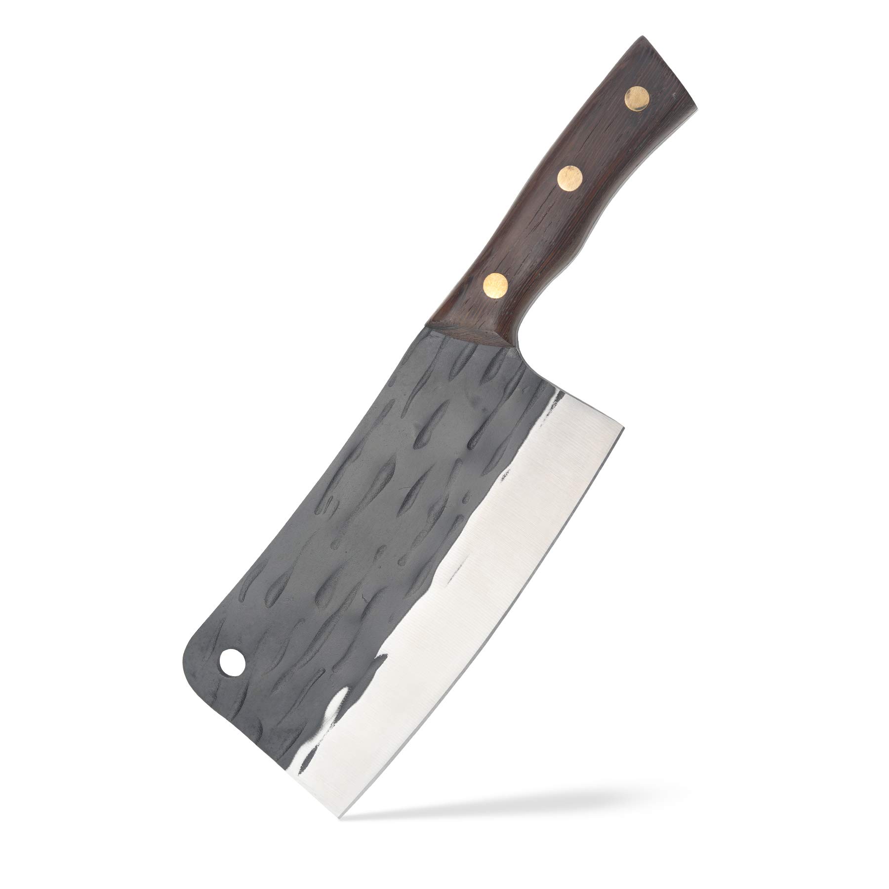 HIROSHI本格的の骨切り包丁 中華包丁 高炭素ステンレス 板厚5.2mm クレーバーナイフ チョッパーナイフ ..