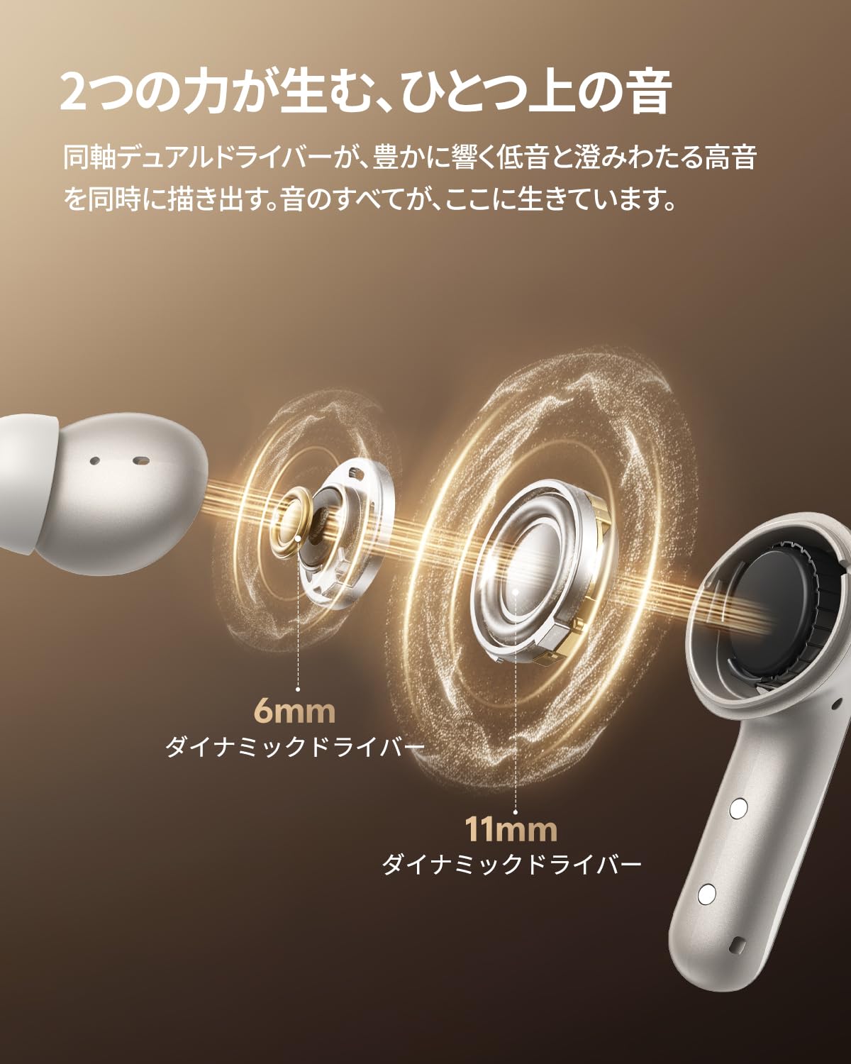 QCY MeloBuds N60 ワイヤレスイヤホン 56dB ノイズキャンセリング デュアルド ドライバー LDAC対応イヤフォン Bluetooth6.0 外音取り込みモード 装着検出機能 マルチポイント接続 クリアな通話 最大45時間再生 専用アプリ konanonline-10399853 湖南オンライン サンプル画像2