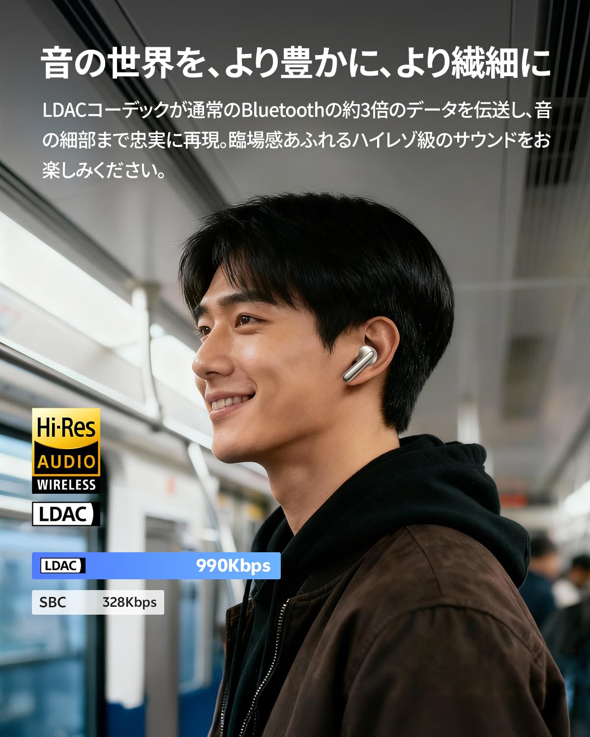 QCY MeloBuds N60 ワイヤレスイヤホン 56dB ノイズキャンセリング デュアルド ドライバー LDAC対応イヤフォン Bluetooth6.0 外音取り込みモード 装着検出機能 マルチポイント接続 クリアな通話 最大45時間再生 専用アプリ konanonline-10399853 湖南オンライン サンプル画像3