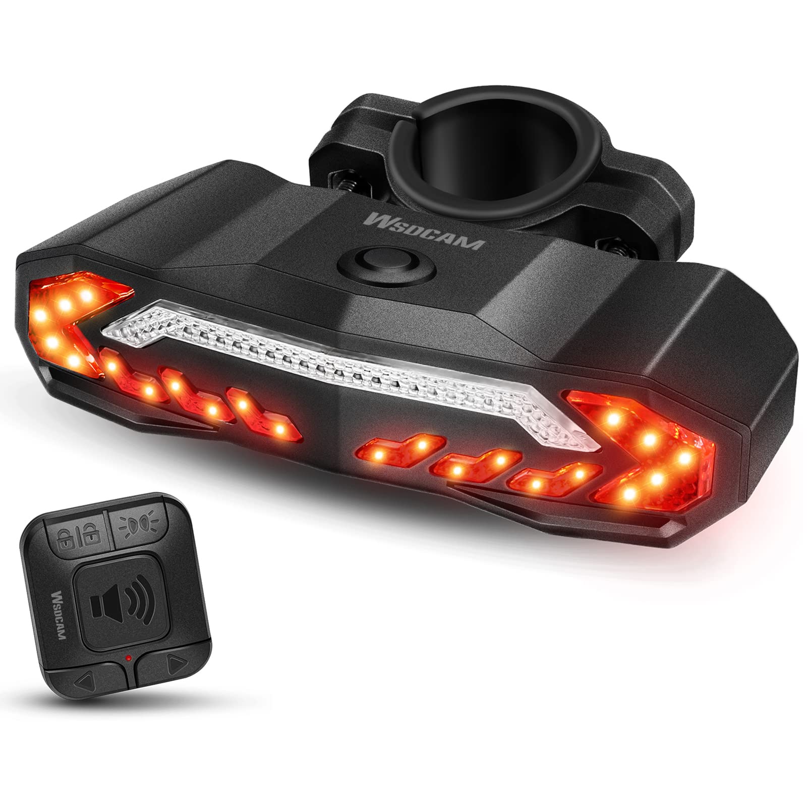 WSDCAM 自転車 テールライト バイク 盗難防止 アラーム スマート リアライト 自転車防犯アラーム 110dB..