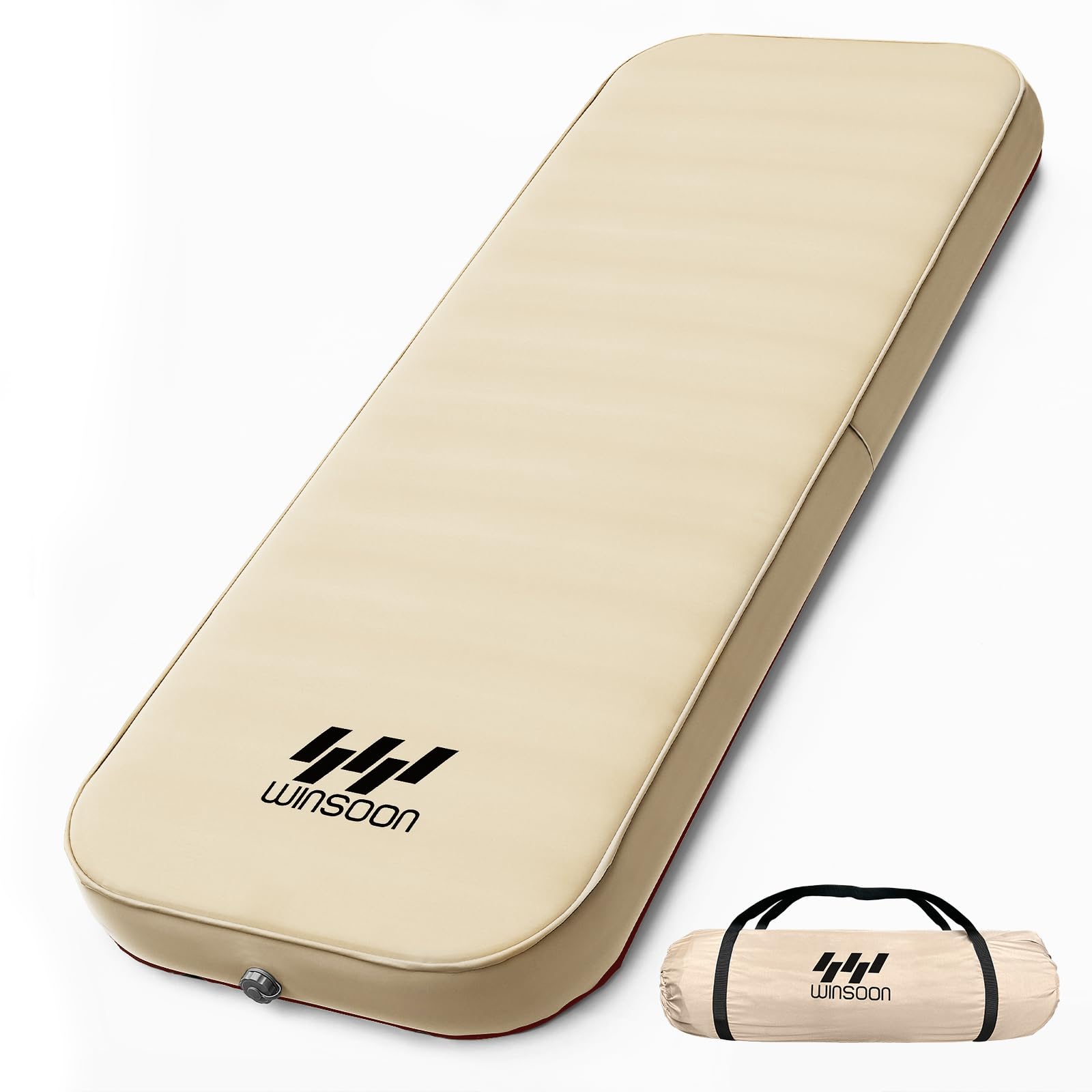 乐天商城 - WINSOON インフレーターマット 高反発10cm厚さ 自動膨張 キャンプ マット 200×75cmワイドサイズ ソフト弾性生地 エアーマット 快適 静音 無臭 滑り止め 防水防汚 いんふれーたマット キャンプ用品 車中泊 防災 ドライブ エアーベッド