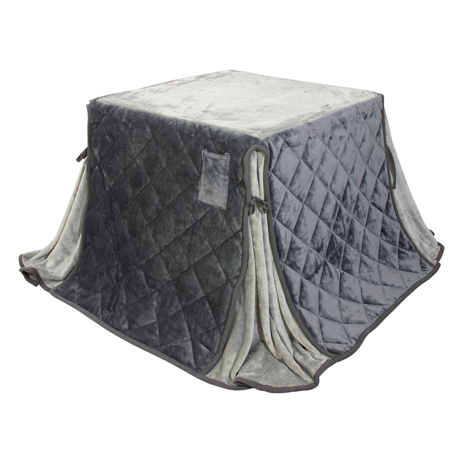 テーブル用こたつ布団 ハイタイプ こたつ布団 単品 省スペース型 ダイニングコタツ布団 省スペース 長方形 掛け布団 こたつ掛け布団 吸湿発熱 洗える ふわふわ感触 無地 フランネル素材 ダークグレー 約240x265cm