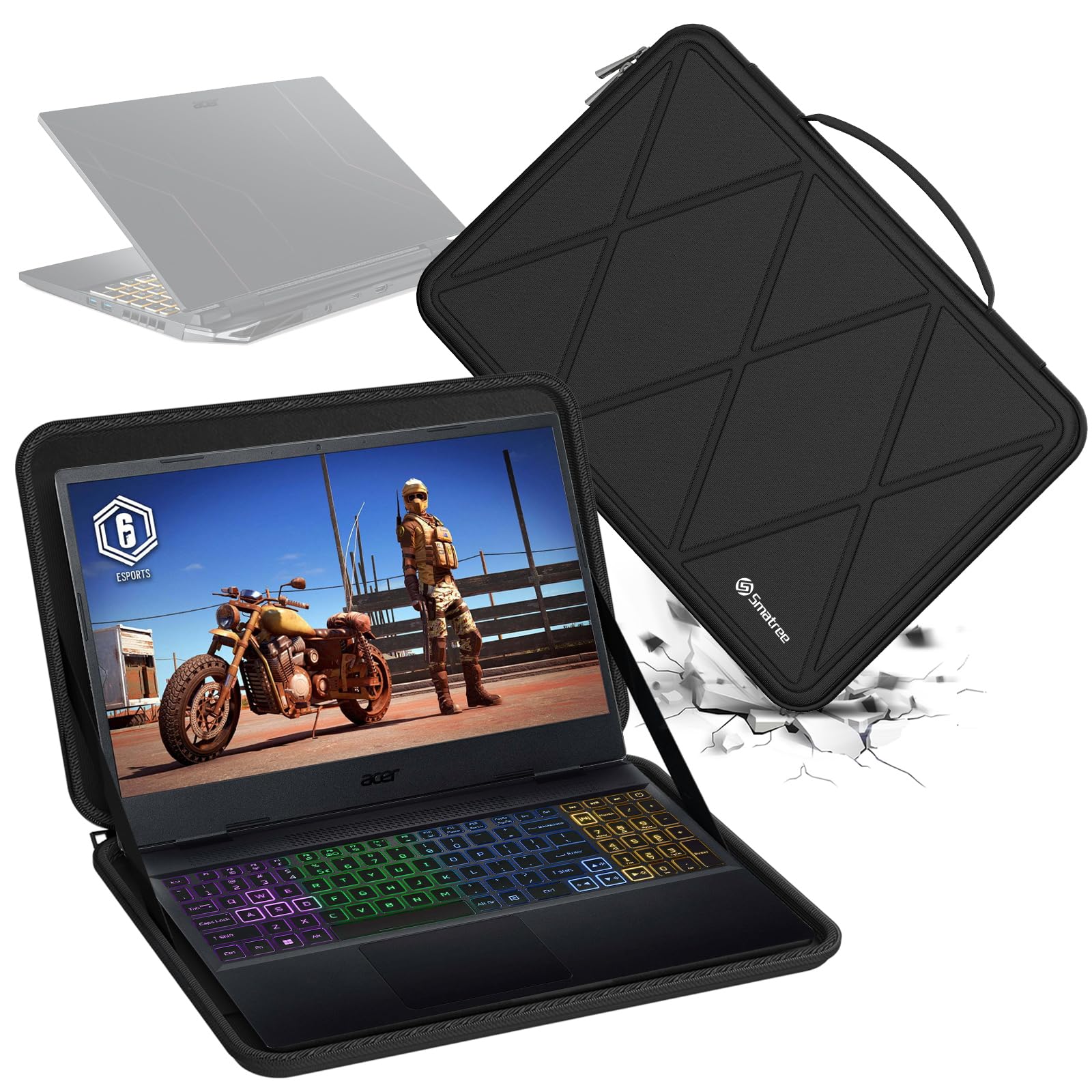 【送料無料】Smatree ハードEVA保護スリーブケース 15.6インチ Acer Nitro 5 ゲーミングノートパソコン専用ハードケース 防水&耐衝撃ケース ノートブックバッグ(X8306)
