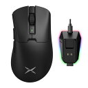 DELUX M900PRO ゲーミングマウス 無線、8000Hzポーリングレート、63g軽量、大手用、PAW3395センサー26000DPI、Huanoピンクスイッチ、マグネット式充電ベース付き (ブラック)