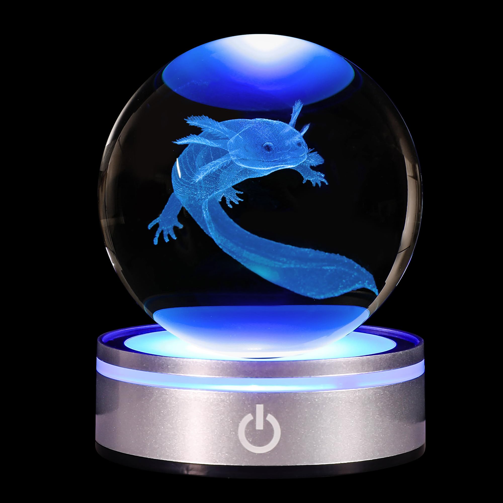 3DクリスタルボールサラマンダーLEDライト マルチカラーライト付き ファッションヒーリング製品 誕生日プレゼント ナイトライト 透明な雰囲気 子供、友人、パー...