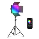 NEEWER 660 PRO II RGB LEDビデオライト 撮影用ライト スタンド付属 APP制御 50W 360°フルカラー 1%精密調光 高輝度 CRI97+ 7000lux/0.5m 3200K-5600K バーンドア付き スタジオ照明/生放送/