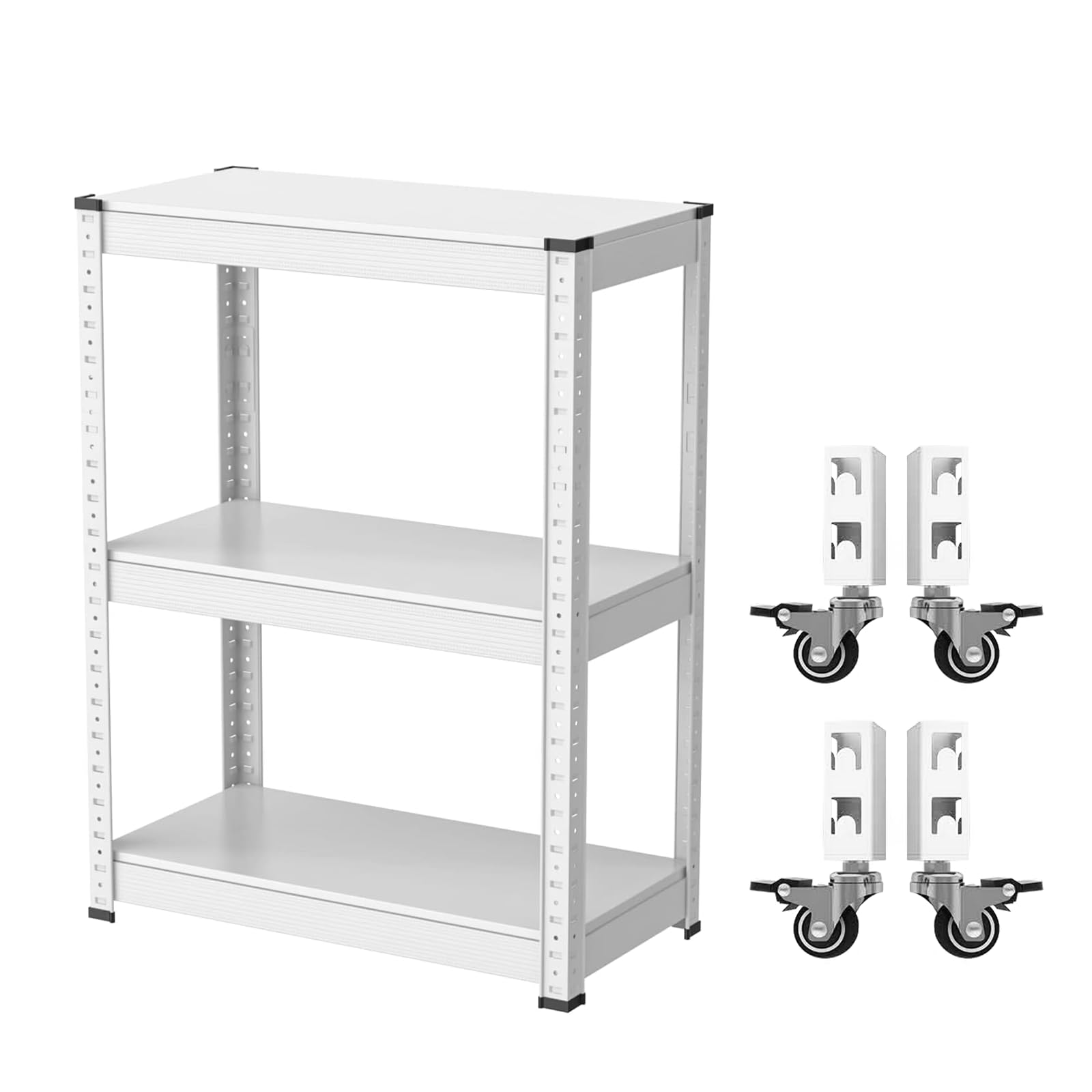 Umimileラック スチールラック キャスター付き メタルラック (ホワイト, 幅80×奥行40×高さ160cm)