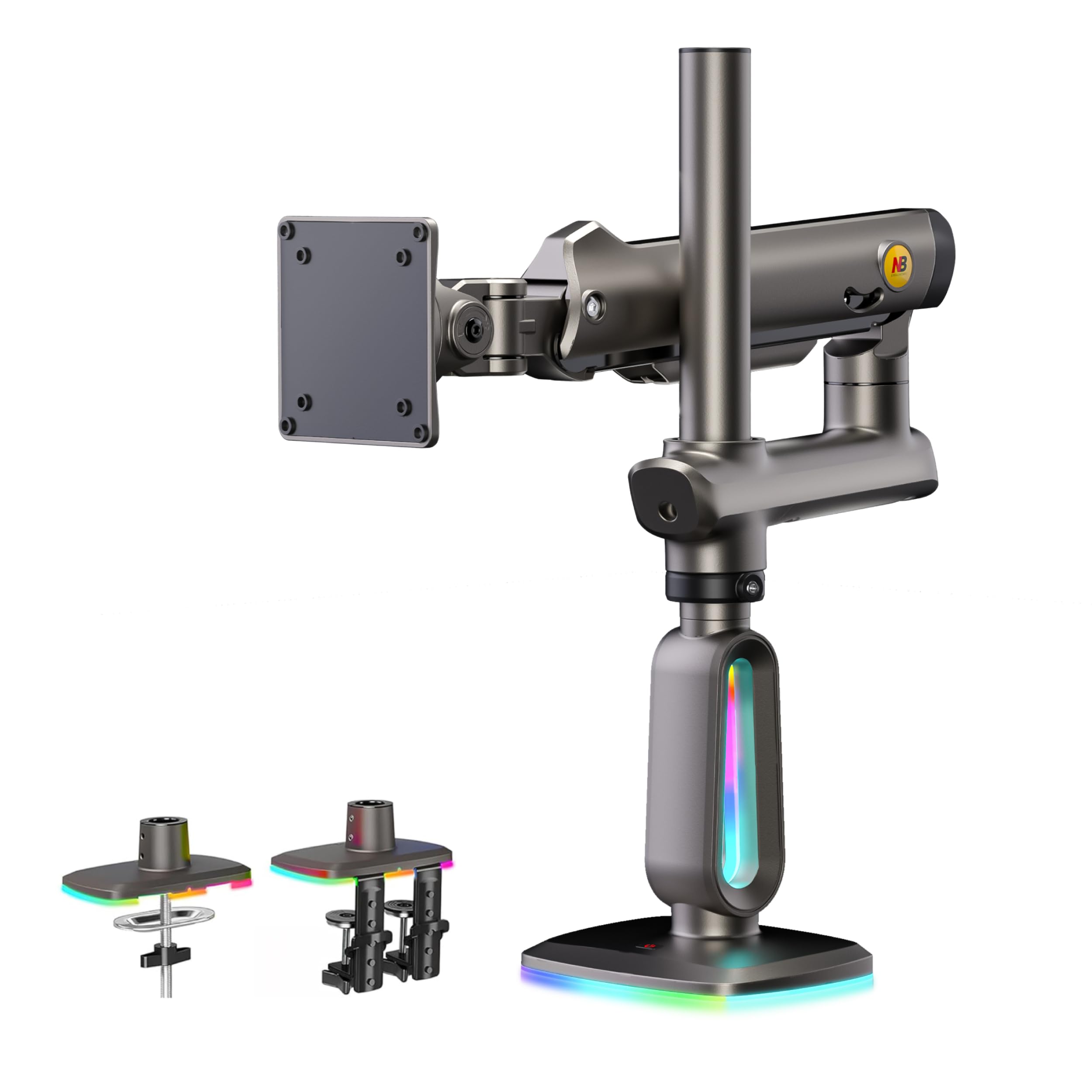 NB ERGONOMIC 大型モニターアーム 大画面 高耐荷重2-20Kg 最大60インチまで対応 ウルトラワイド湾曲用 ゲーミングモニターアーム ディスプレイアーム 曲面モニター 機械スプリング VESA75mm/100mm モデル: F7