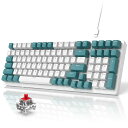 ZIYOU LANG K3メカニカルキーボード ゲーミングキーボード 98キー コンパクト 独立キースイッチ TKL金属製バネ オンボードメモリ リニアライトスイッチ rainbow変色 LEDバックライト Type-c有線接続 ガトレン軸体 静音赤軸 A