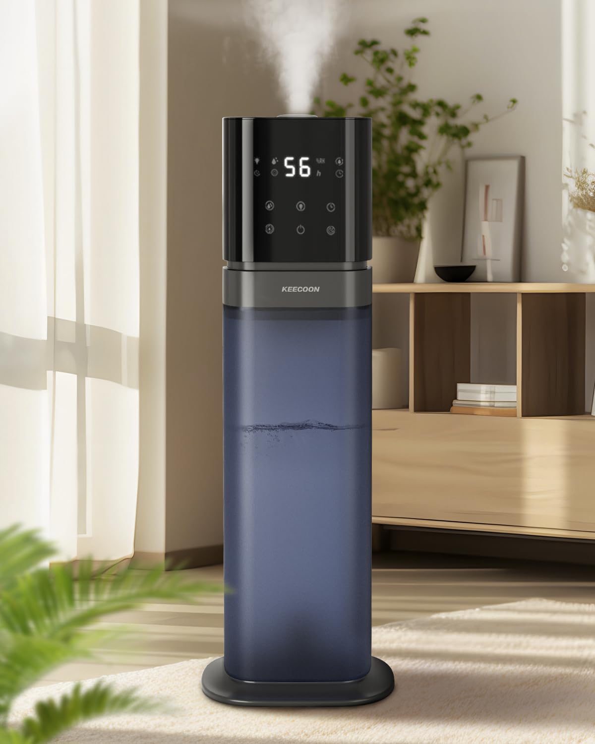 KEECOON 加湿器 大容量 超音波 アロマ加湿 器. 事務所/家庭用/業務用加湿器 8L 透明タンクタワー型 自..