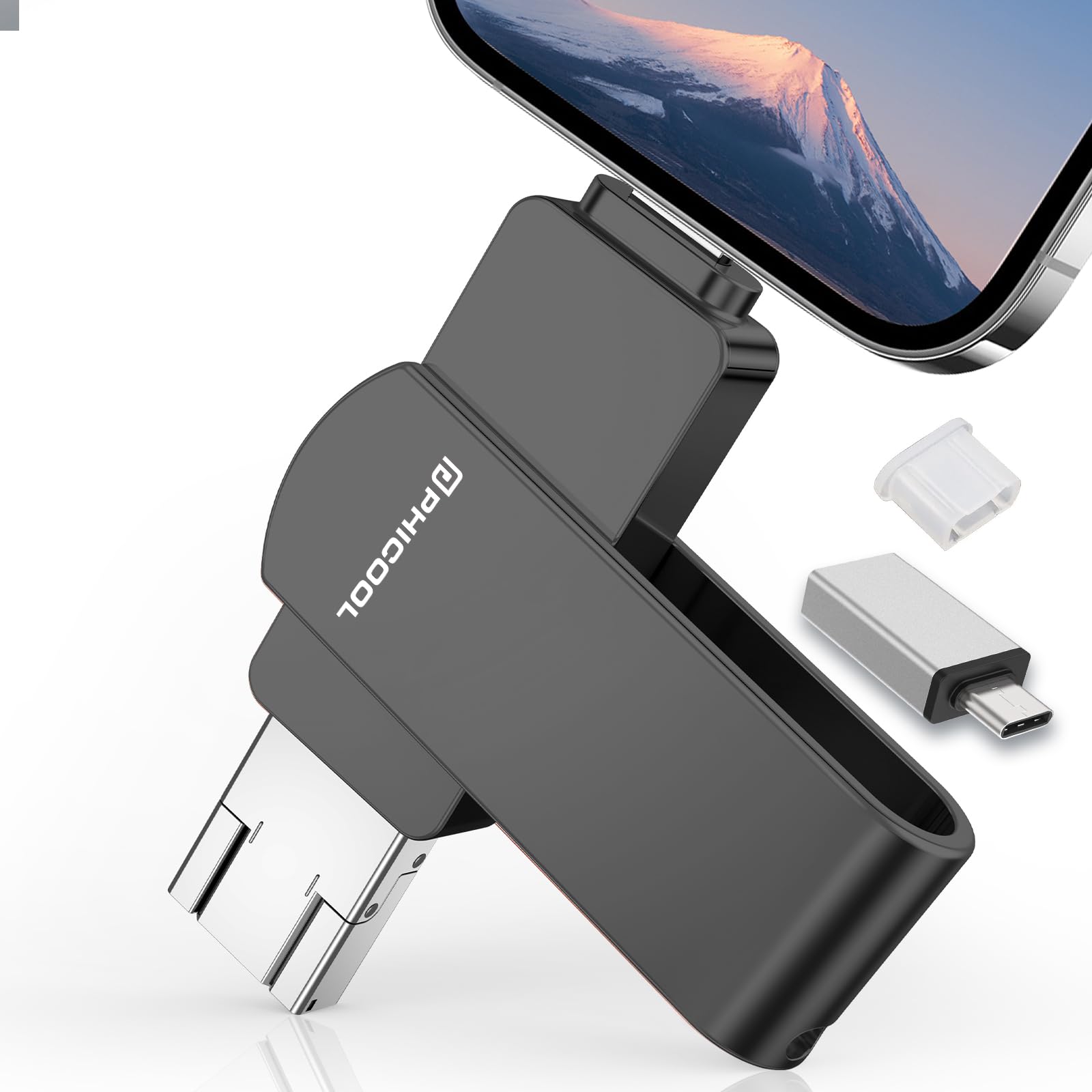 アプリ不要！「512GB」 4in1 phone対応「直結写真即保存」Phone用/Androidスマホ/pad/PCから 直接 usb ..
