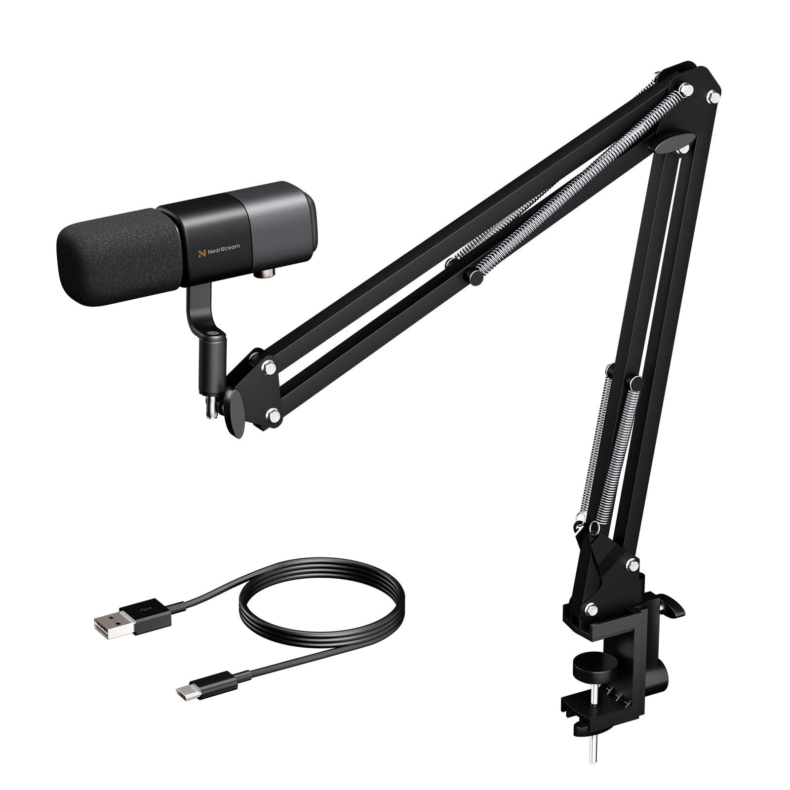 NearStream AM20X USBコンデンサーマイク PC用 XLR 超単一指向性 宅録/ポッドキャスト/動画配信/ASMR用 ノイズキャンセリング ワンタッチミュート ダイレクトモニタリング 音量調整可能 パソコン(Windows/Mac)対応 Y