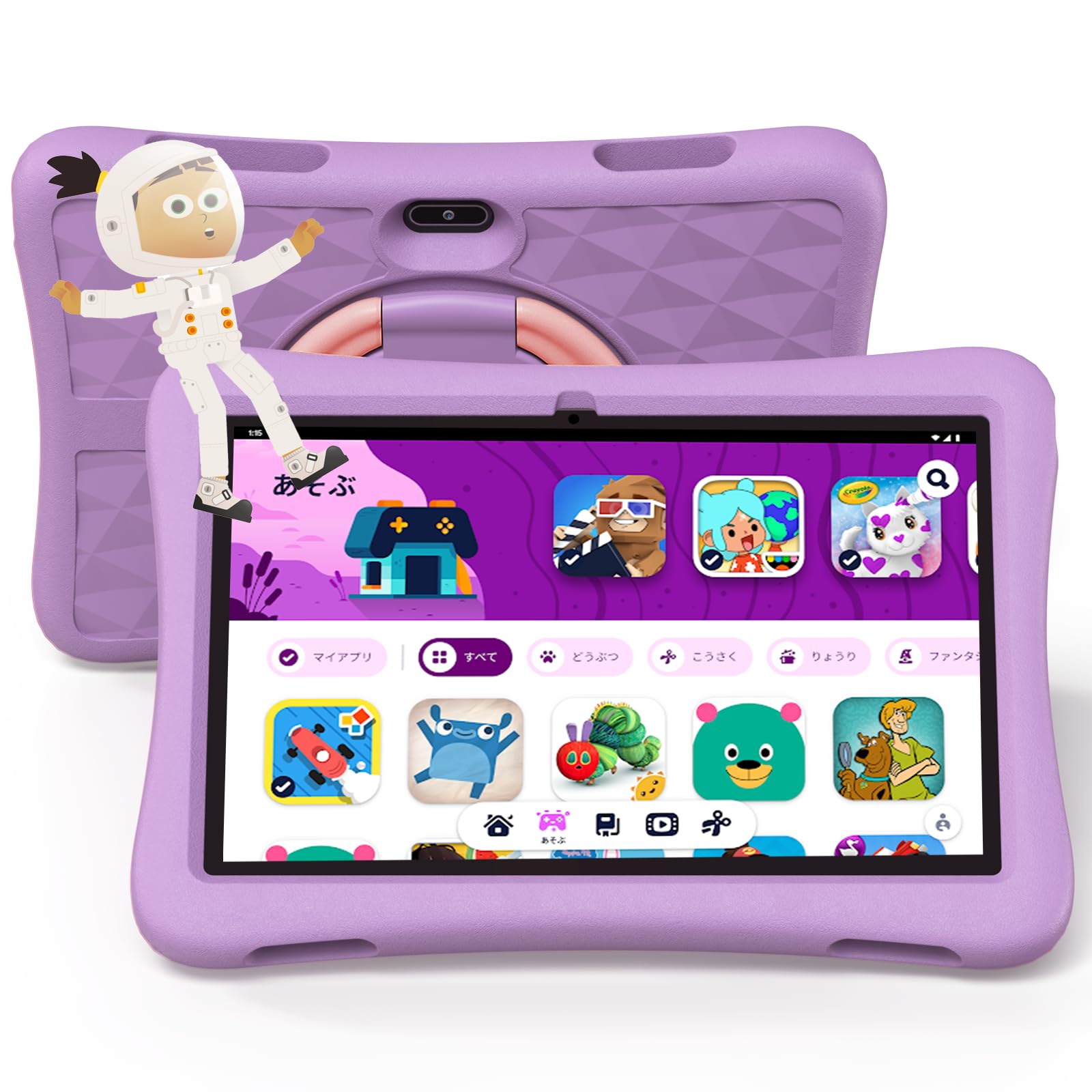 楽天湖南オンライン（キッズスペース対応、32GBメモリ）Android 14 タブレット 10インチ wi-fiモデル、6000mAh 、RAM 6GB、1.8Ghz、1.8m充電ケーブル 子供用 たぶれっと IPS、5G WiFi 6、Bluetooth 5.0、EVAの