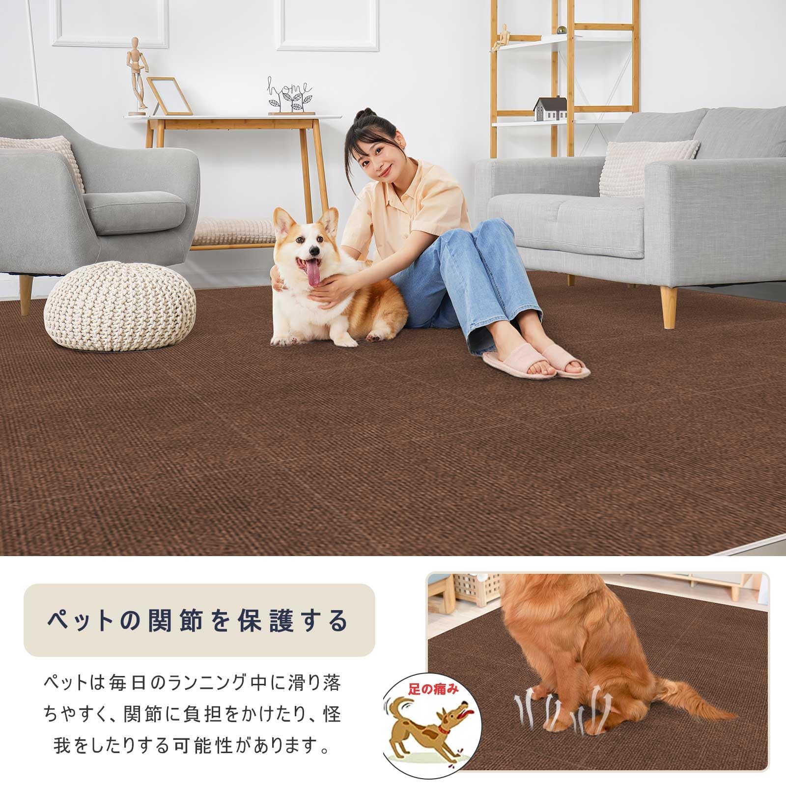  VOTUDX ジョイントマット大判 吸着 タイル フロアタイル カーペット 床 カーペットタイルマット防音シートジョイント 足音 洗えるカーペットペット 滑り止め対策 マット 足音 ペット/高齢者の滑り止め対
