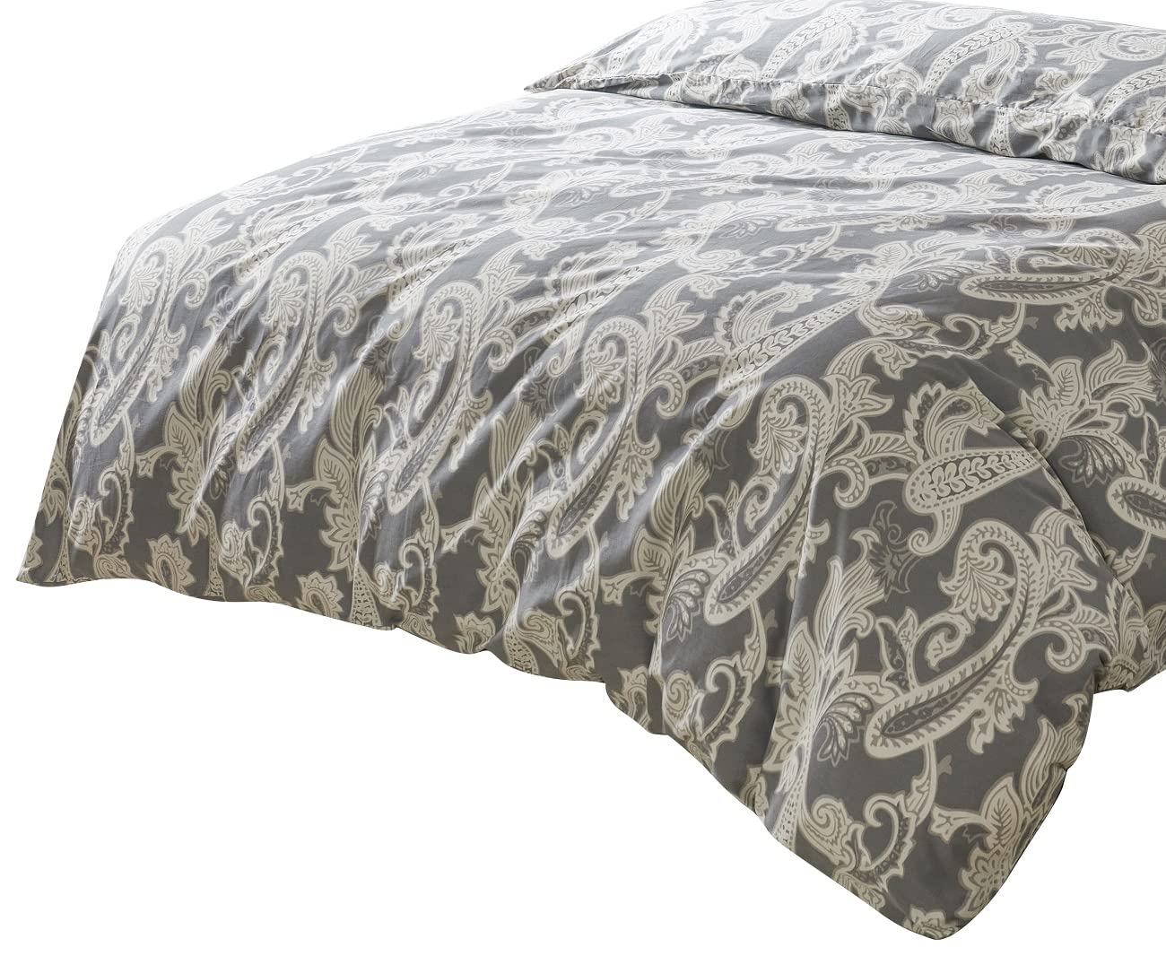 掛けふとんカバー キング 230x210cm 綿100% リバーシブル 掛けカバー エレガント カシューナッツ花柄 ..