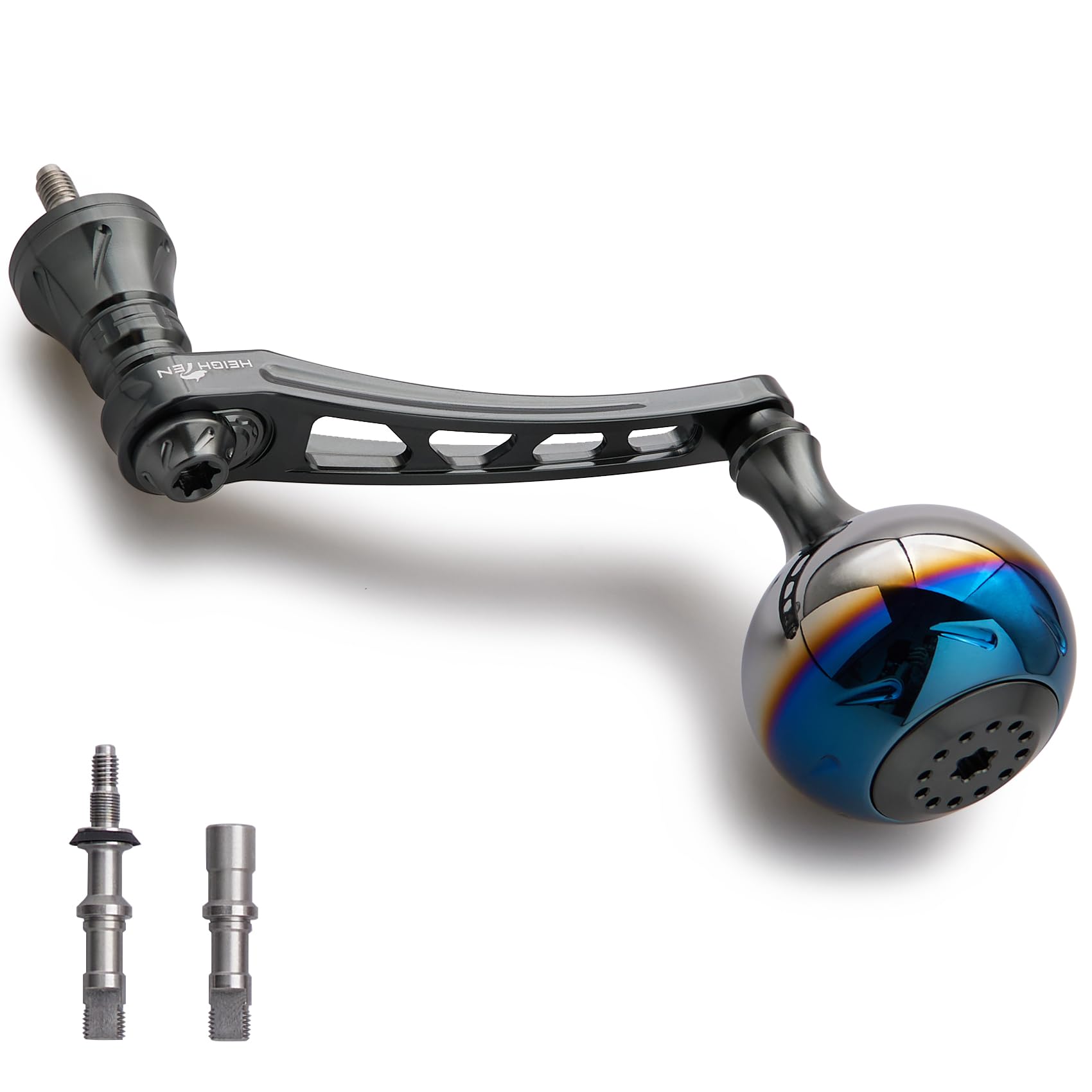 乐天商城 - HEIGHTEN 65-70mm可変 リール ハンドル 38mm ノブ搭載 シマノ(Shimano) ダイワ(Daiwa) 通用 スピニングリール 用 Aurora Series (ダークグレー(22STELLA/23AIRITY)) (1148)