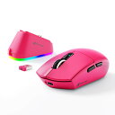 ATTACK SHARK G3PRO 2.4Ghzワイヤレス ゲーミングマウス RGB充電ドック 2.4Ghz/BT/USB-C 1億回以上スイッチ 180時間 超軽量59g 500mAh大容量バッテリー 25000DPI 1000hz BK52820 セ