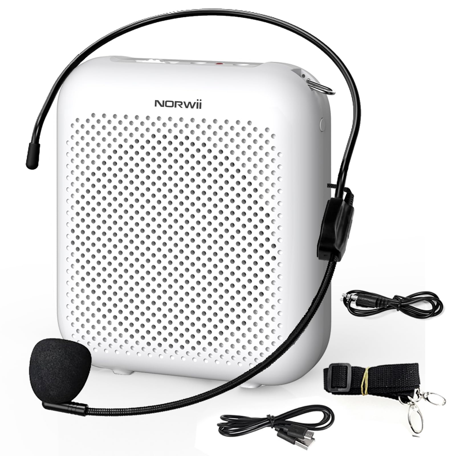 NORWII S358 ポータブル 4000mAh 充電式音声アンプ 有線マイクヘッドセット&ウエストバンド付き パーソナルマイクとスピーカー 教師 ツアーガイドなどに