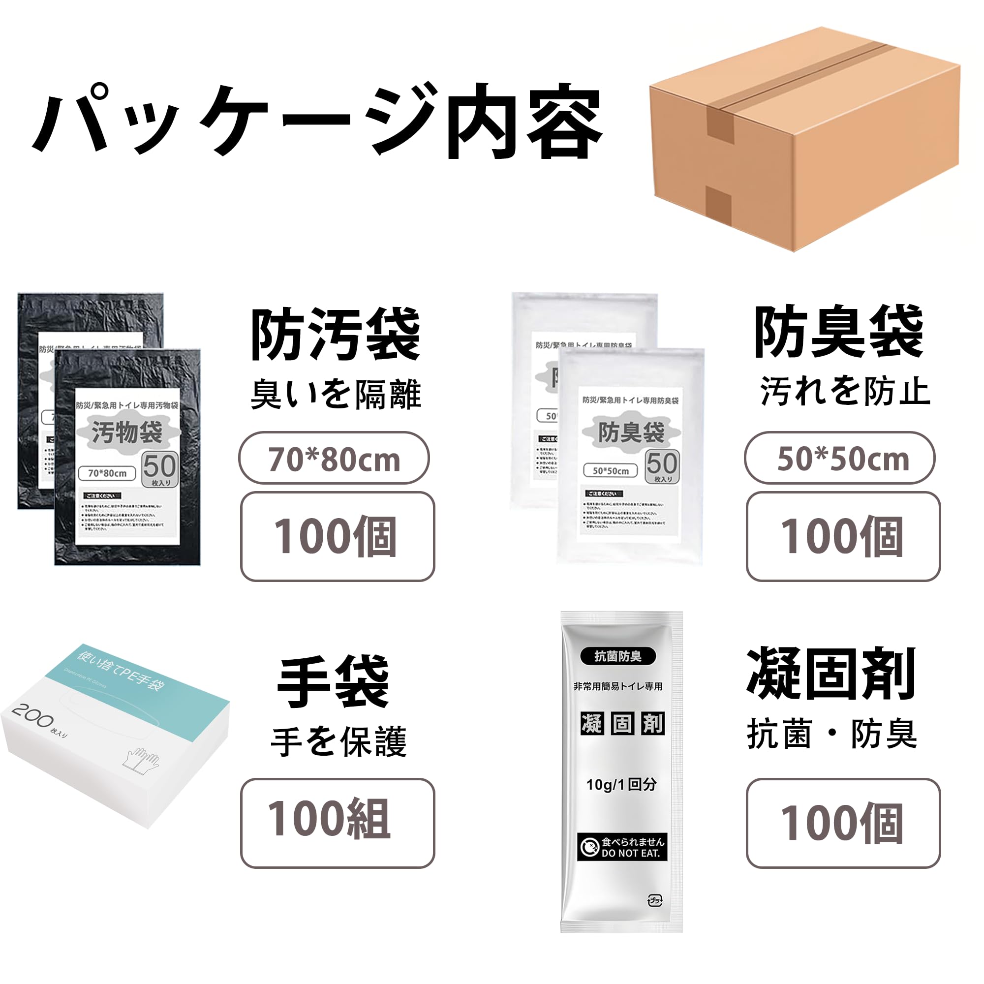 LYHBSX 凝固剤 スーツ 簡易トイレ 【防災士監修】災害用トイレ 携帯トイレ 凝固剤 スーツ 防災 トイレ 100/200 回分 ポータブルトイレ 抗菌 消臭 災害対策・防災グッズ アウトドア 強力凝固・消臭剤 緊急時対策 防災グッズ 地震 避難 災害 konanonline-10234818 湖南オンライン サンプル画像2